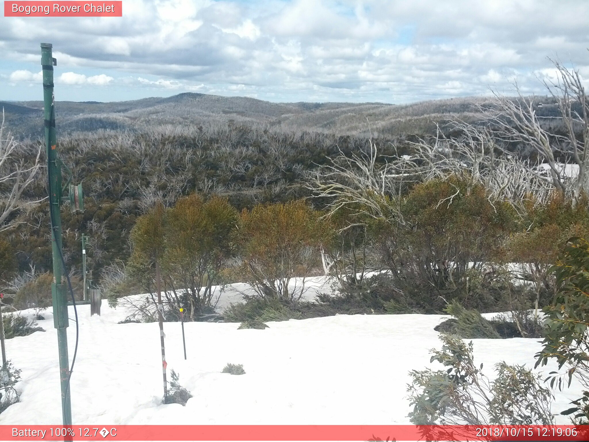 Bogong Web Cam 12:19pm Monday 15th of October 2018