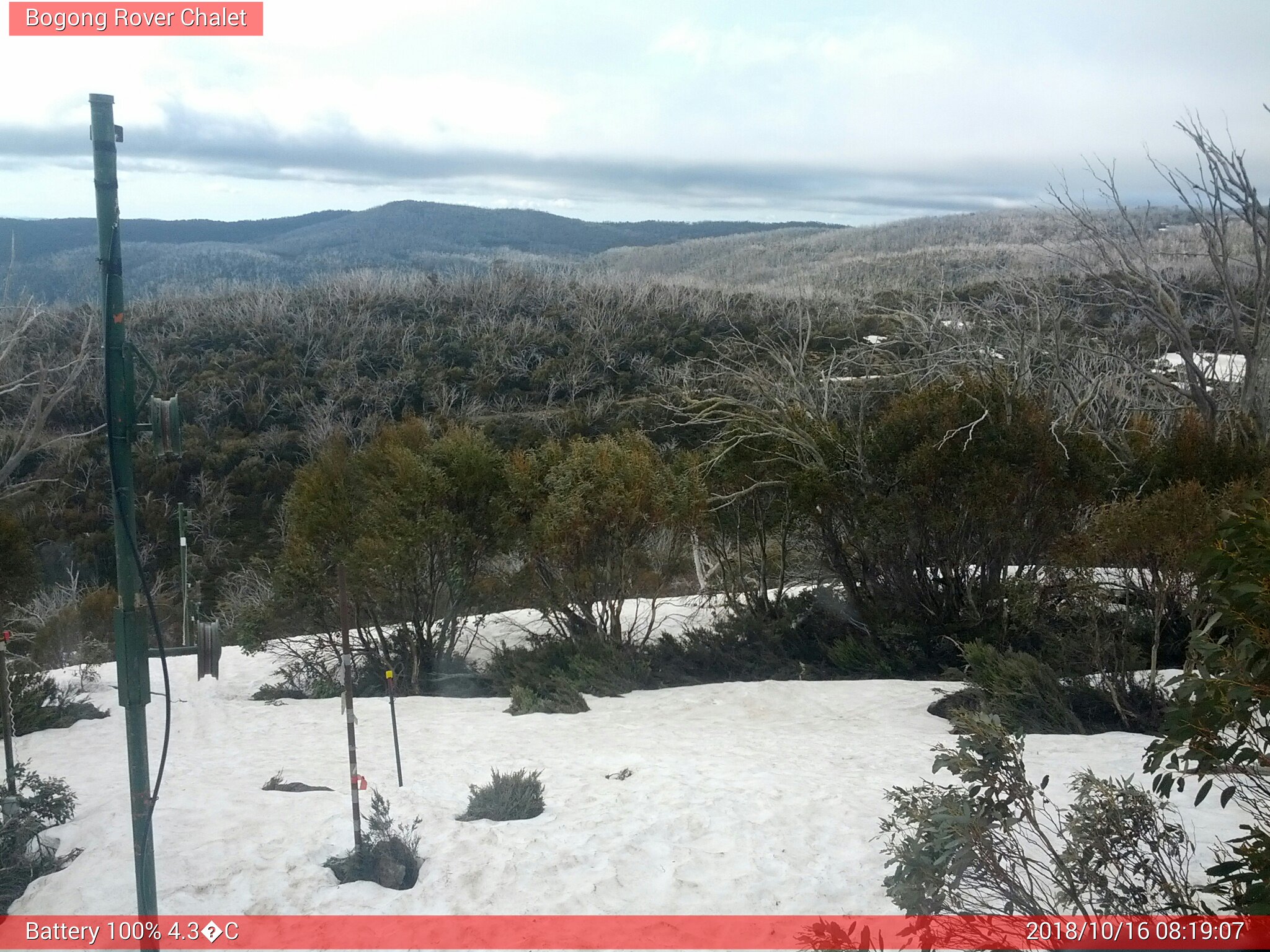 Bogong Web Cam 8:19am Tuesday 16th of October 2018