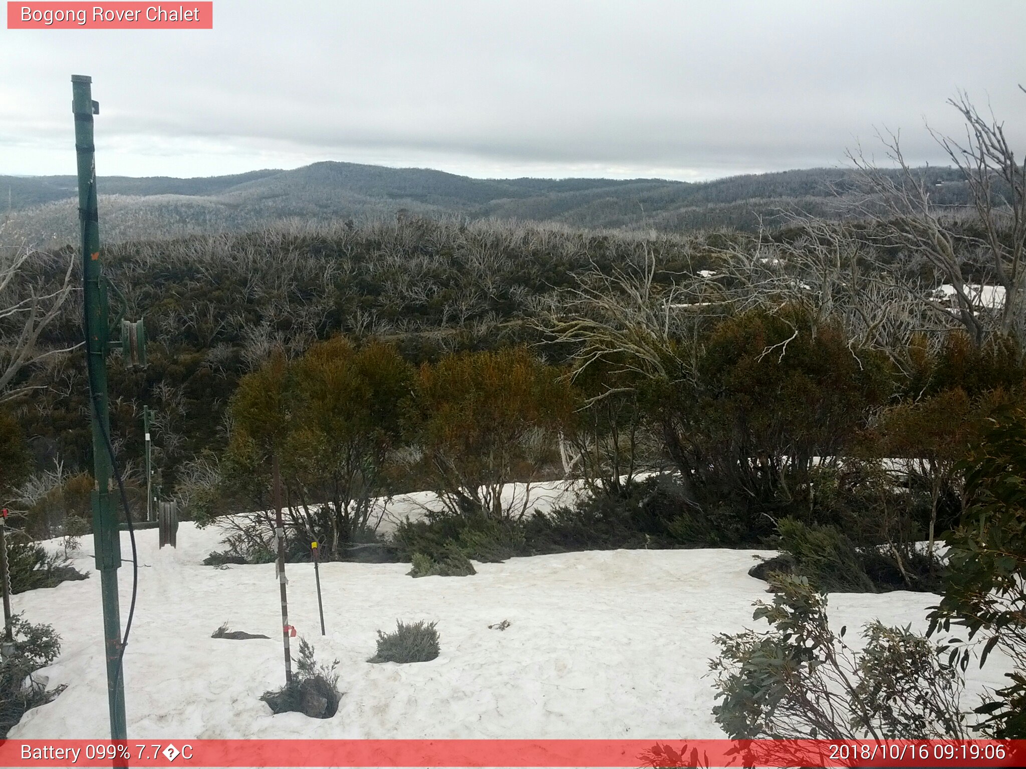 Bogong Web Cam 9:19am Tuesday 16th of October 2018