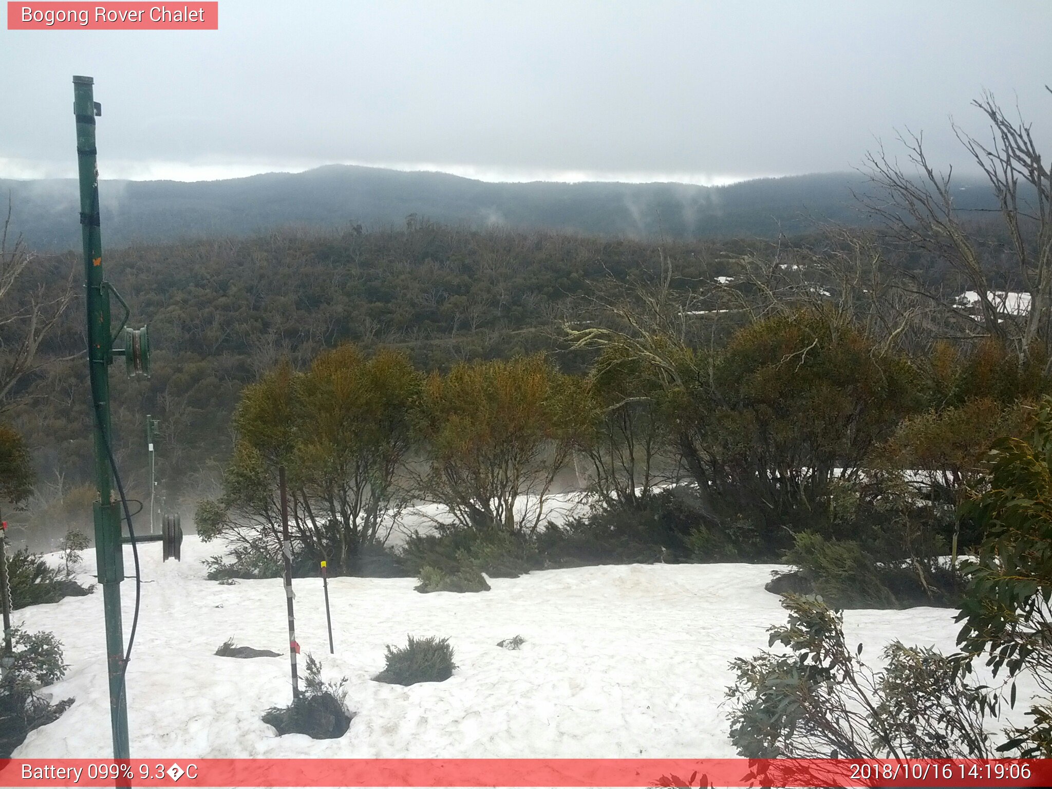 Bogong Web Cam 2:19pm Tuesday 16th of October 2018