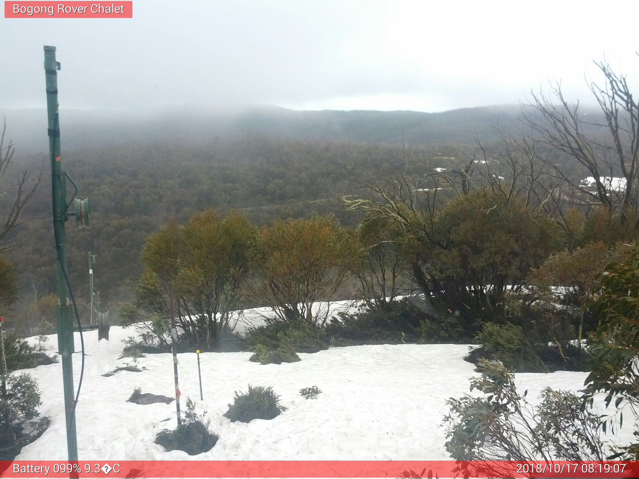 Bogong Web Cam 8:19am Wednesday 17th of October 2018