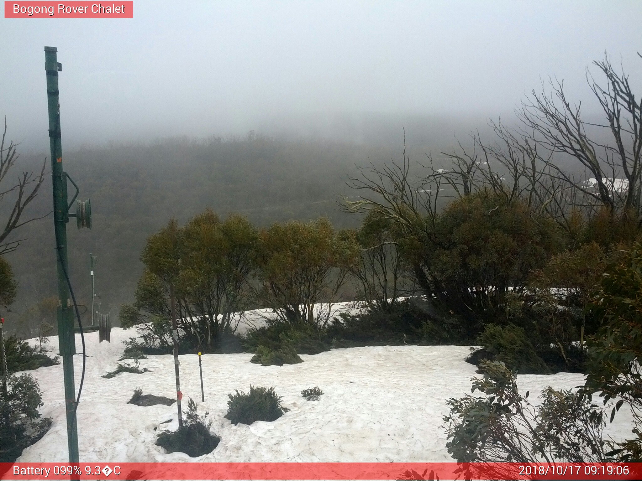 Bogong Web Cam 9:19am Wednesday 17th of October 2018