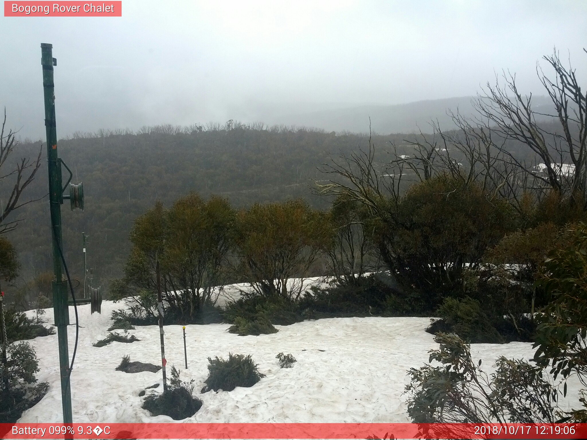 Bogong Web Cam 12:19pm Wednesday 17th of October 2018