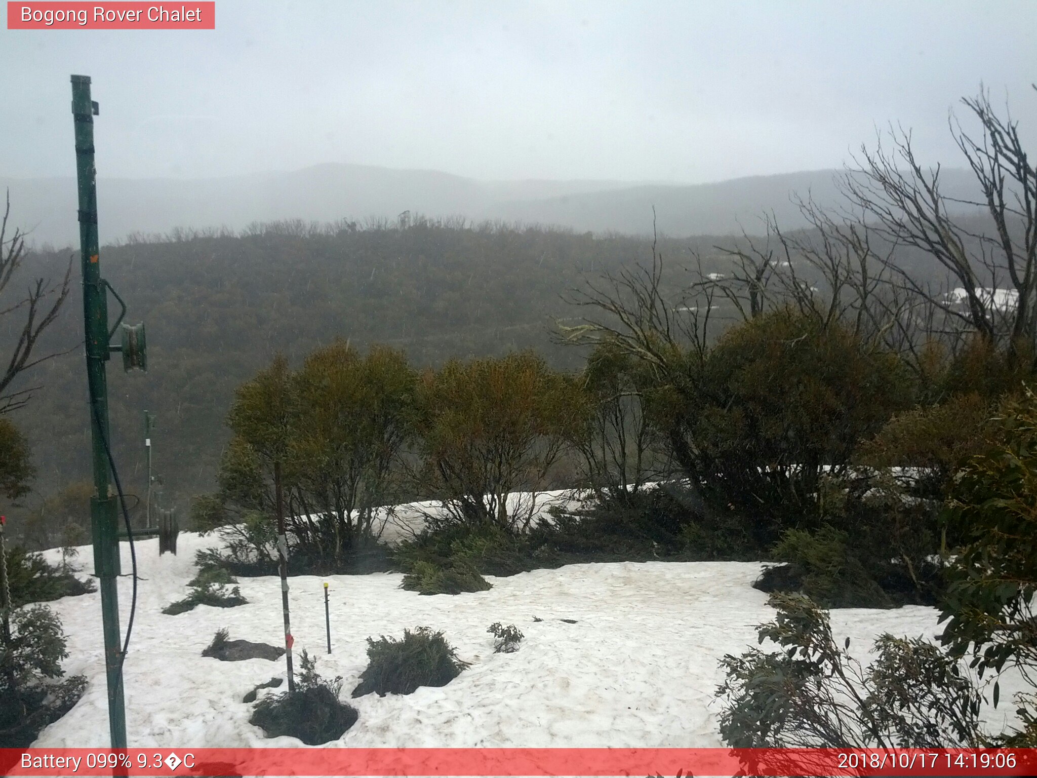 Bogong Web Cam 2:19pm Wednesday 17th of October 2018