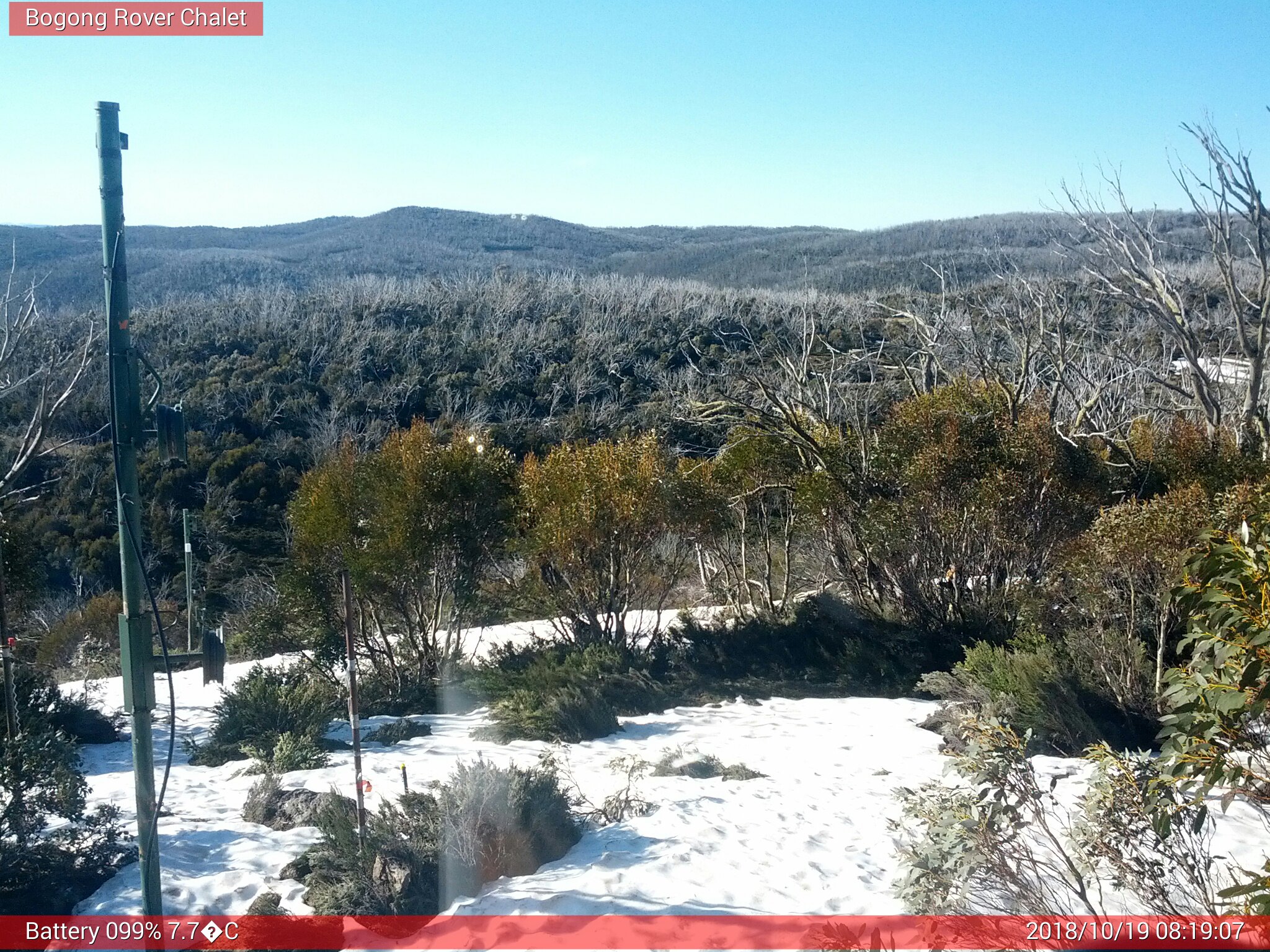 Bogong Web Cam 8:19am Friday 19th of October 2018