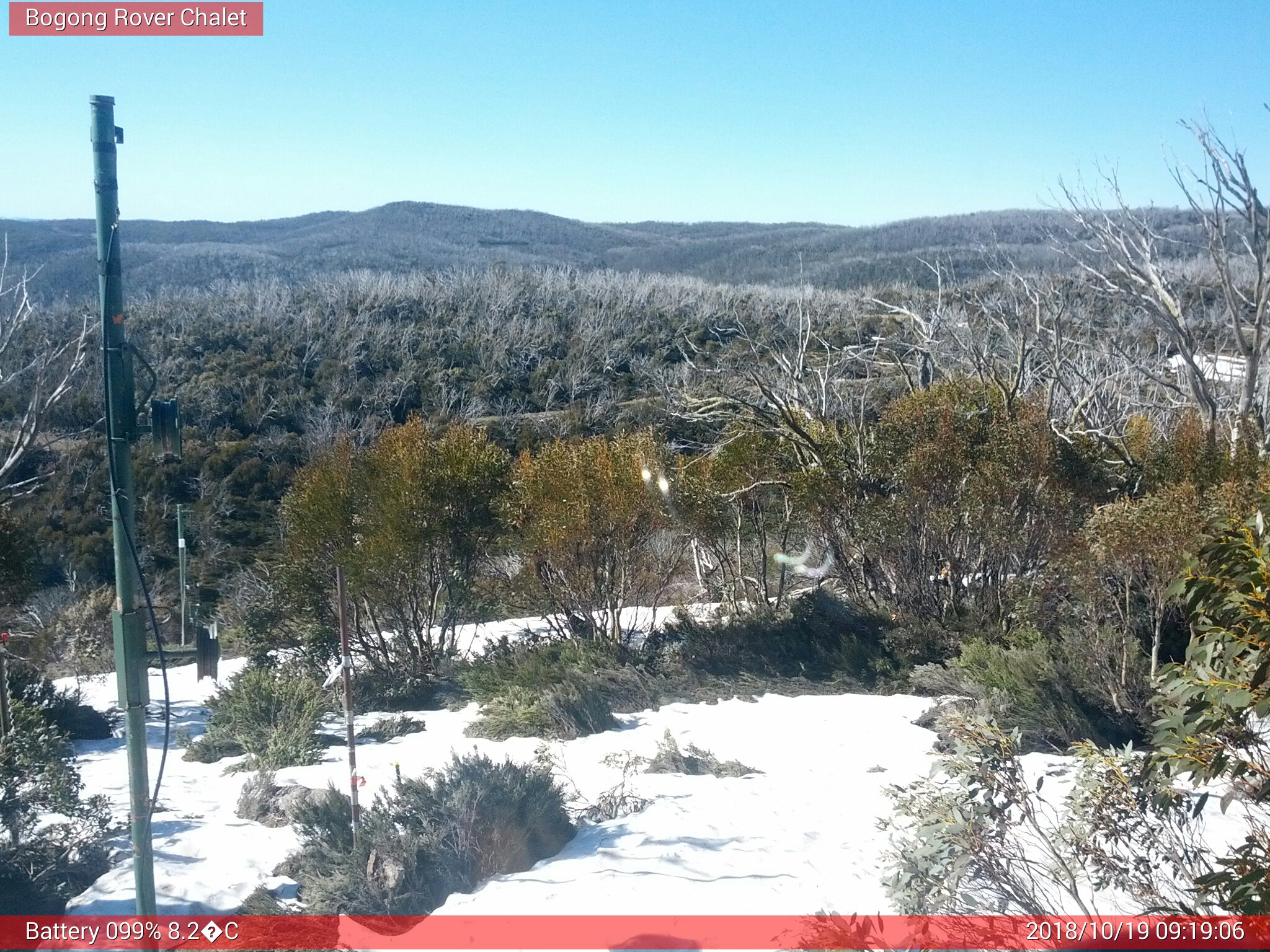 Bogong Web Cam 9:19am Friday 19th of October 2018