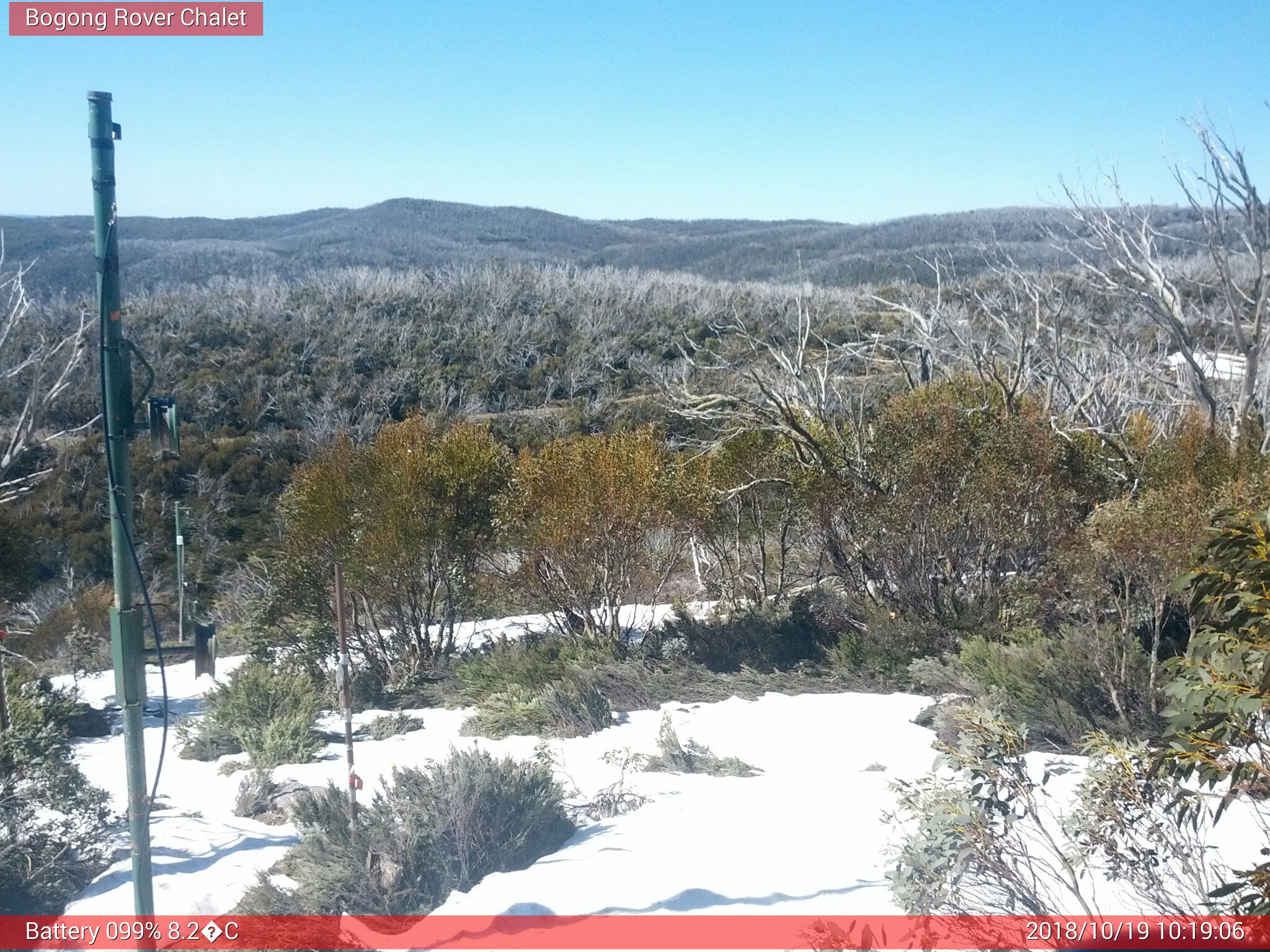 Bogong Web Cam 10:19am Friday 19th of October 2018