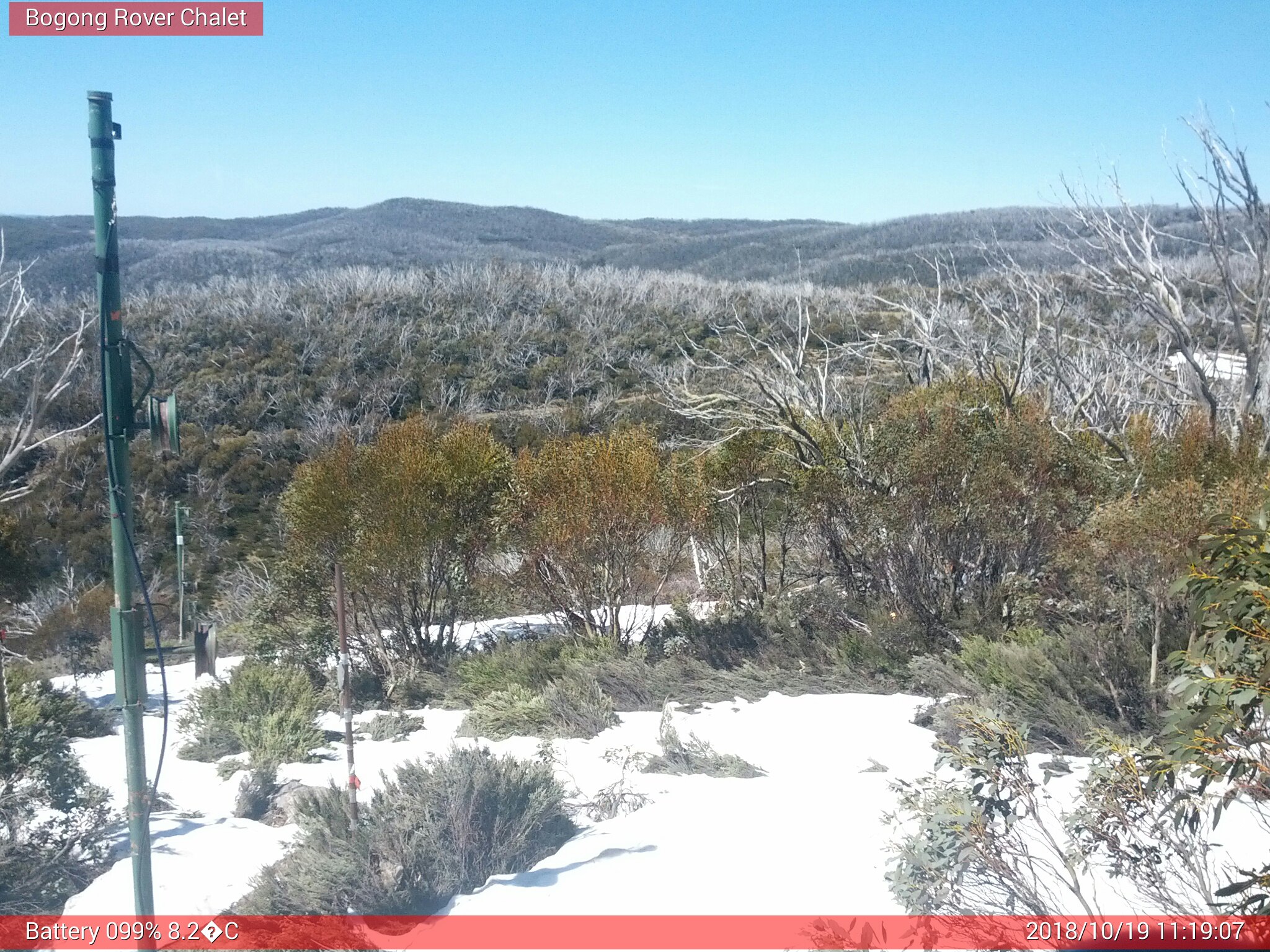 Bogong Web Cam 11:19am Friday 19th of October 2018