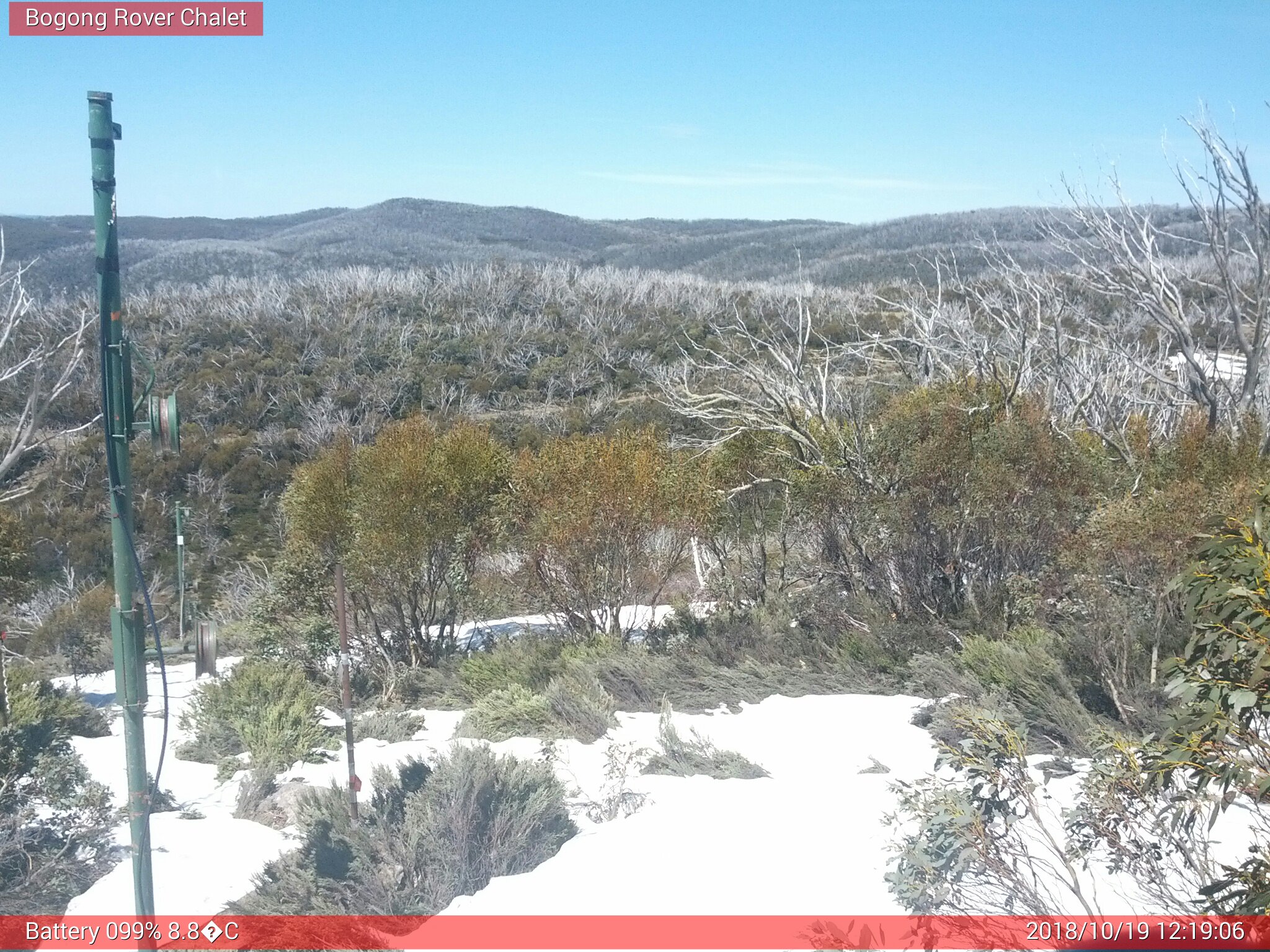 Bogong Web Cam 12:19pm Friday 19th of October 2018