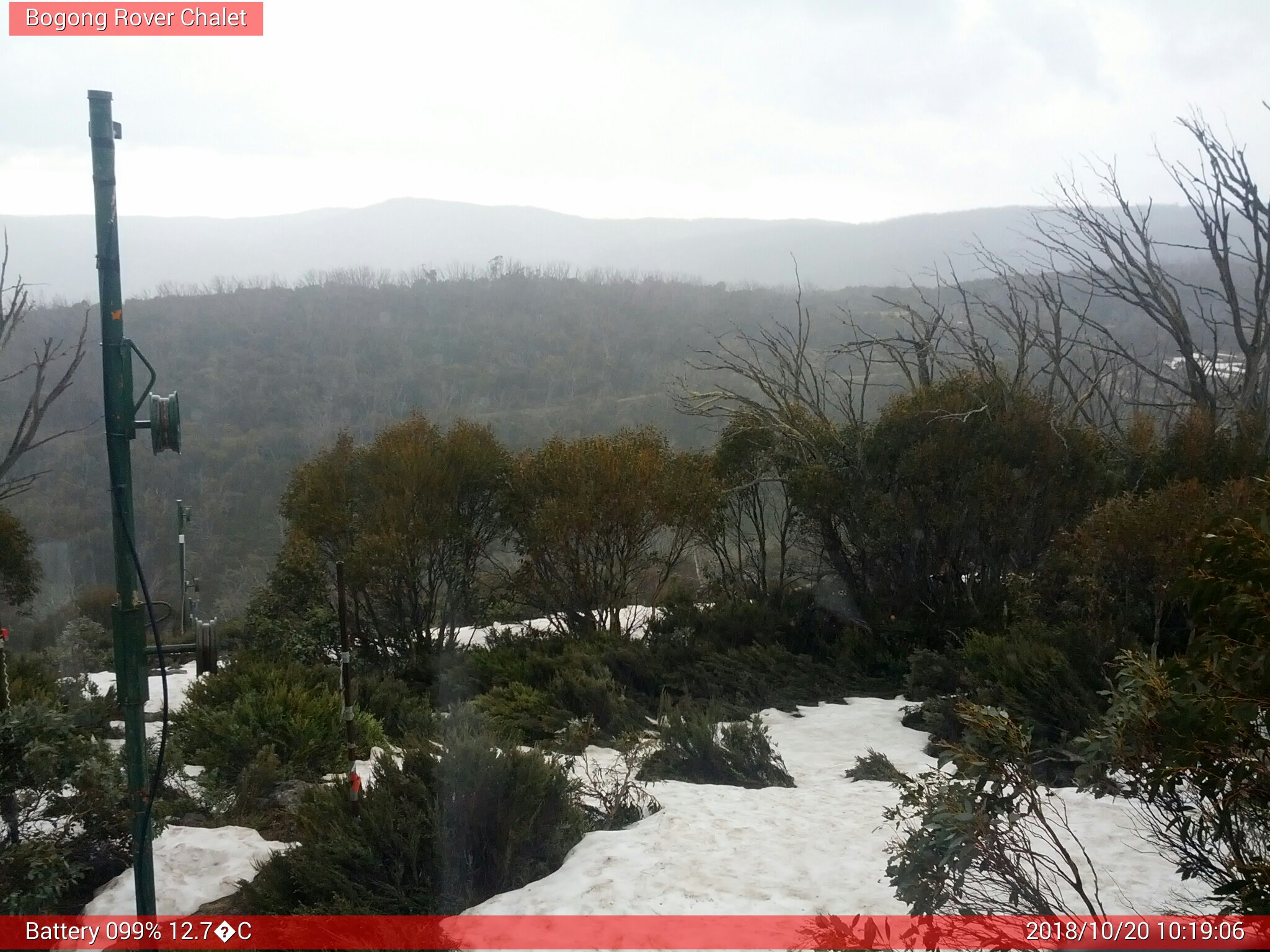 Bogong Web Cam 10:19am Saturday 20th of October 2018