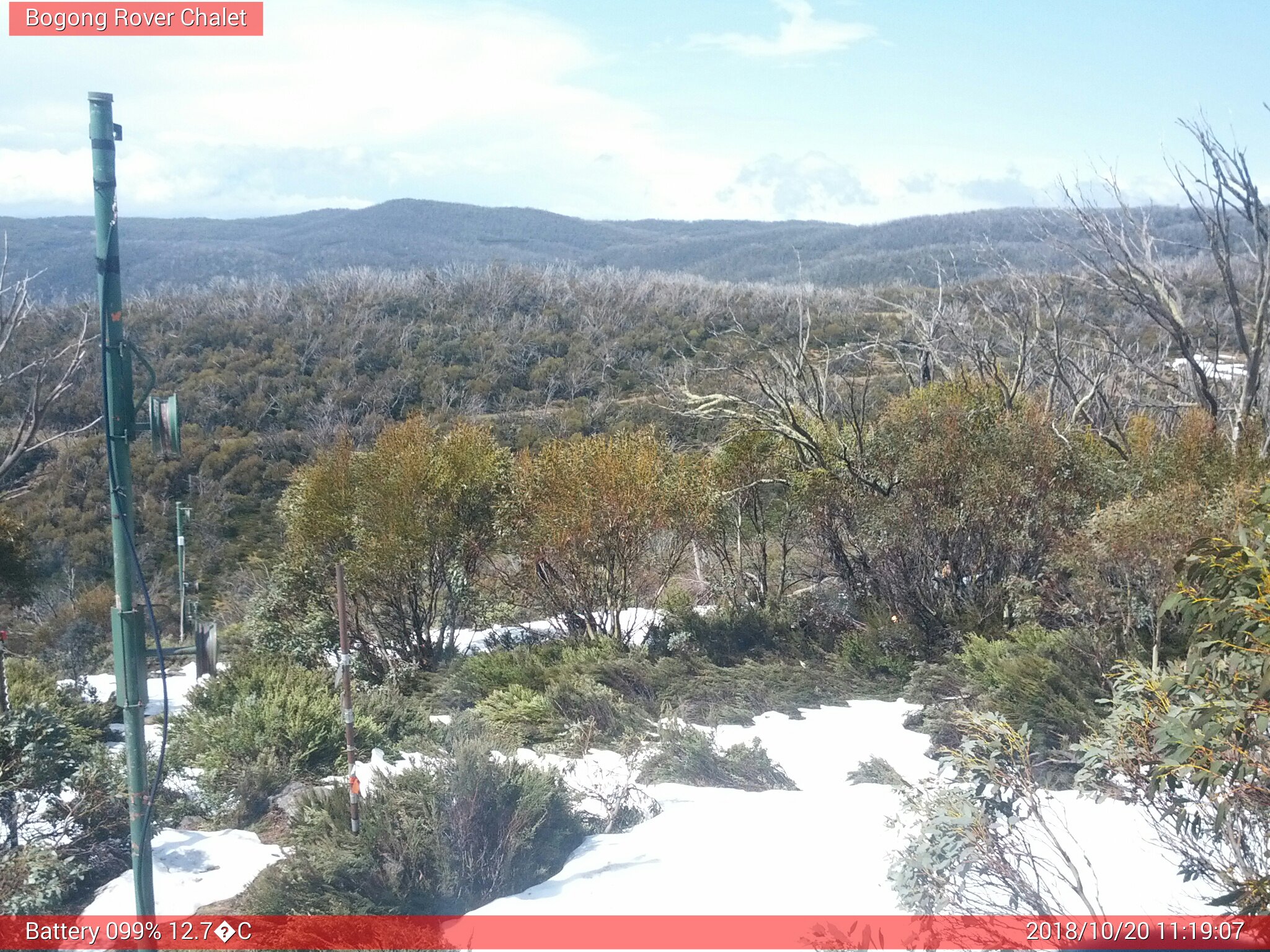 Bogong Web Cam 11:19am Saturday 20th of October 2018