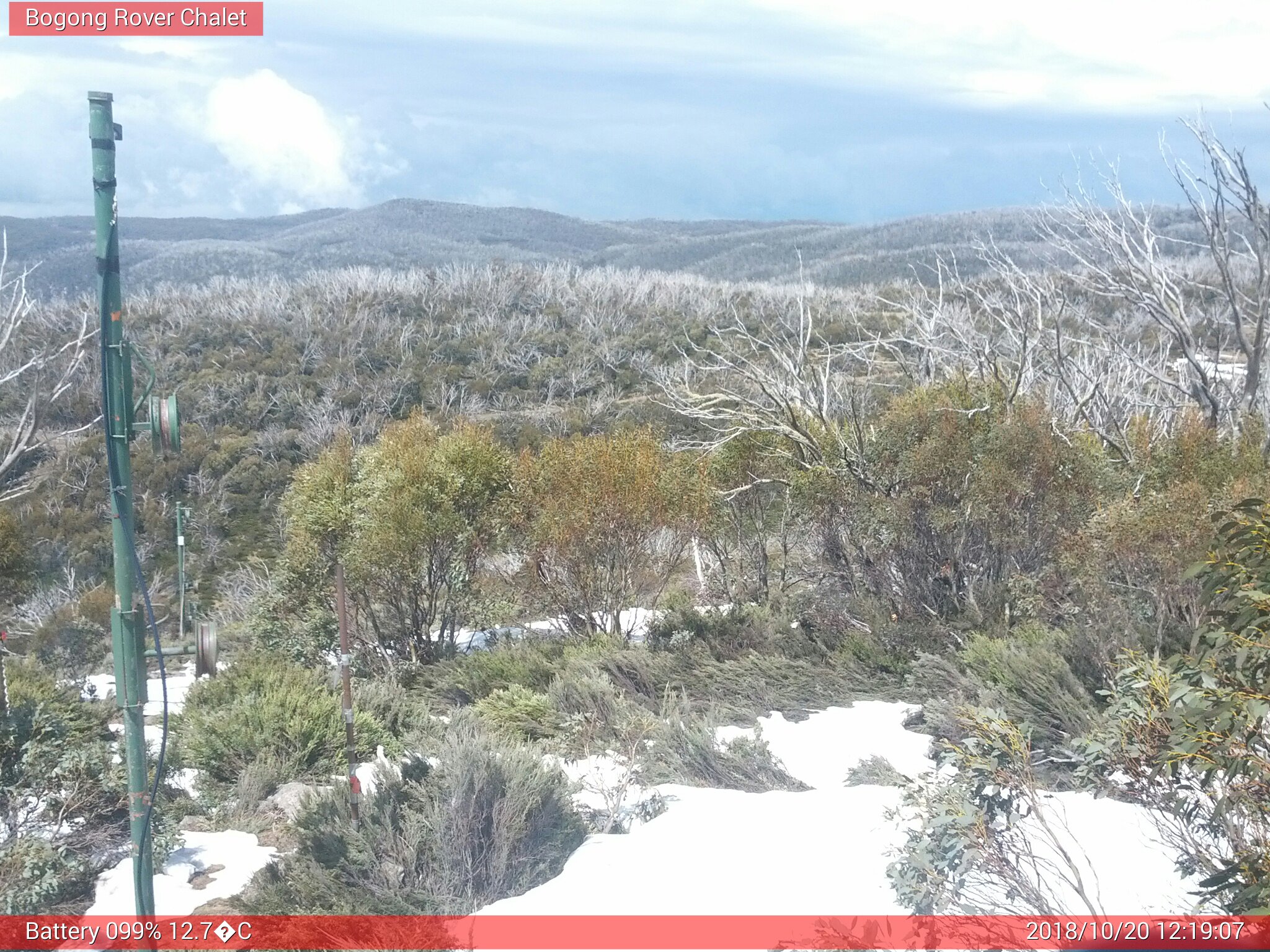 Bogong Web Cam 12:19pm Saturday 20th of October 2018