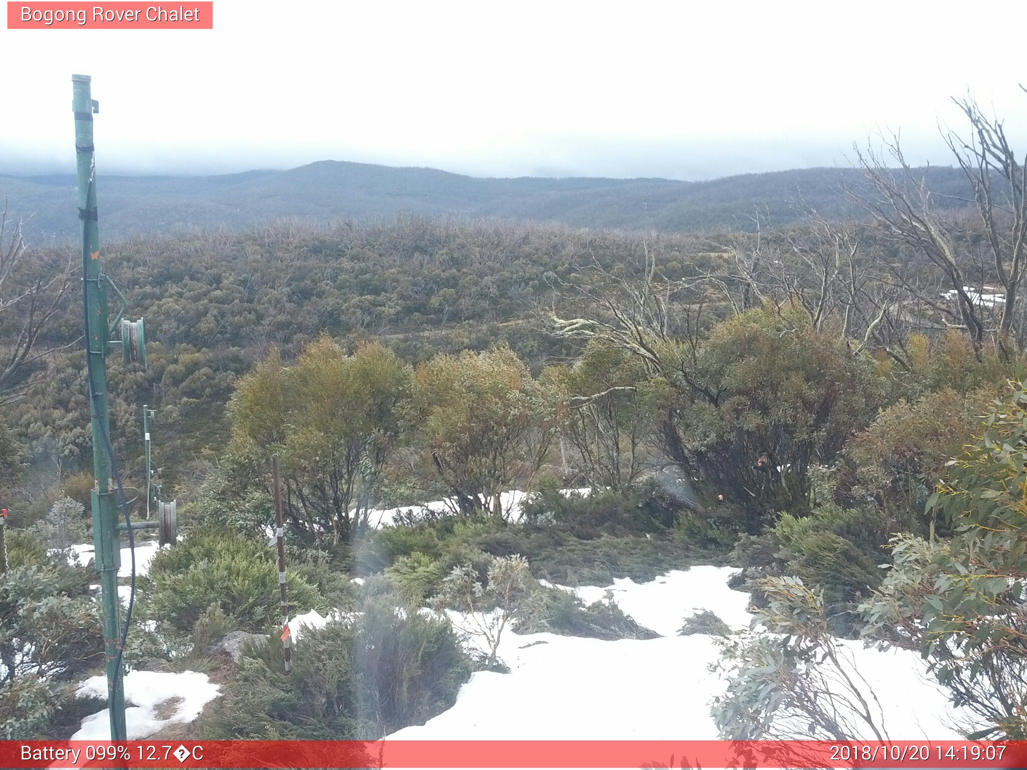 Bogong Web Cam 2:19pm Saturday 20th of October 2018