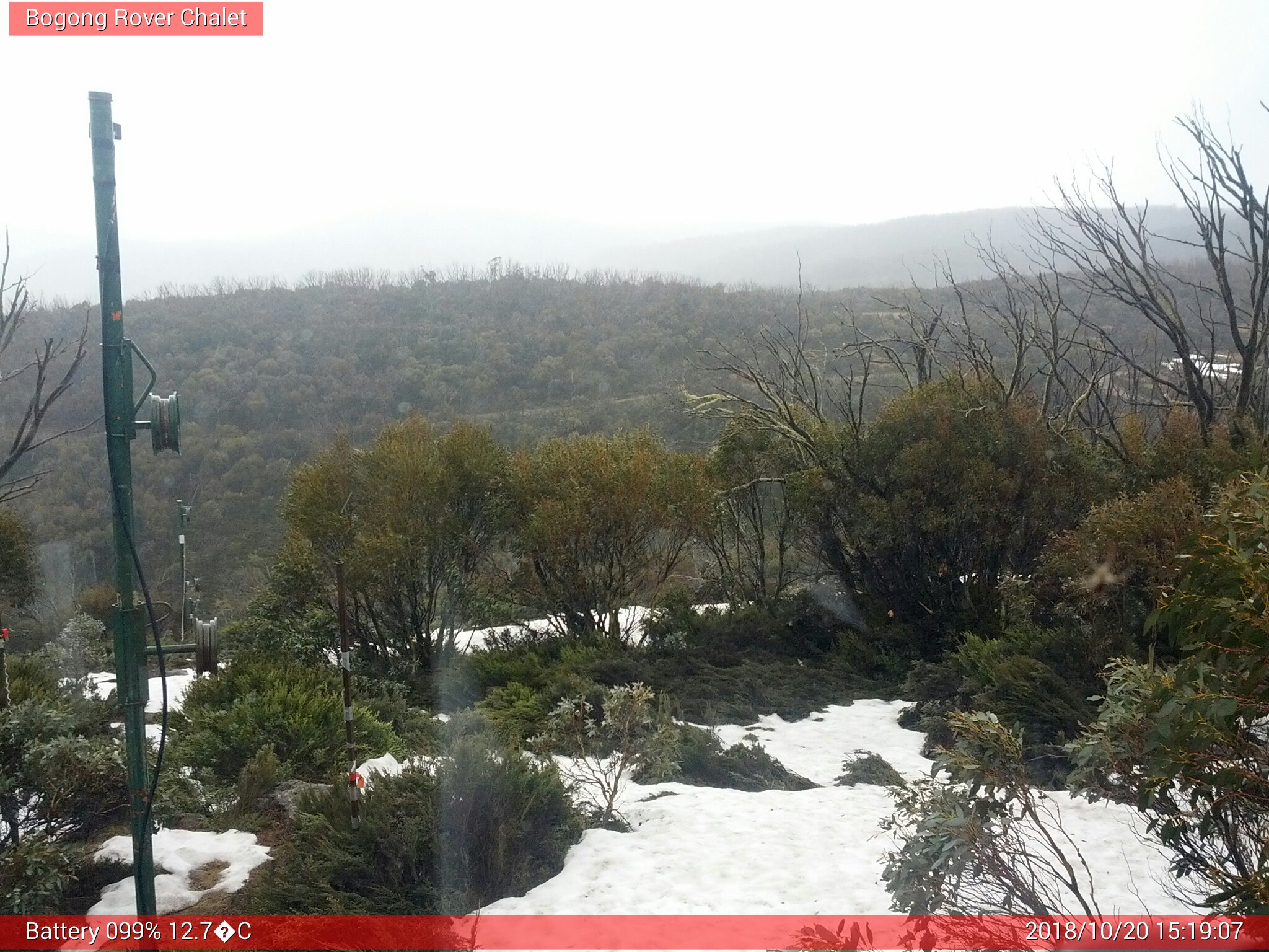 Bogong Web Cam 3:19pm Saturday 20th of October 2018