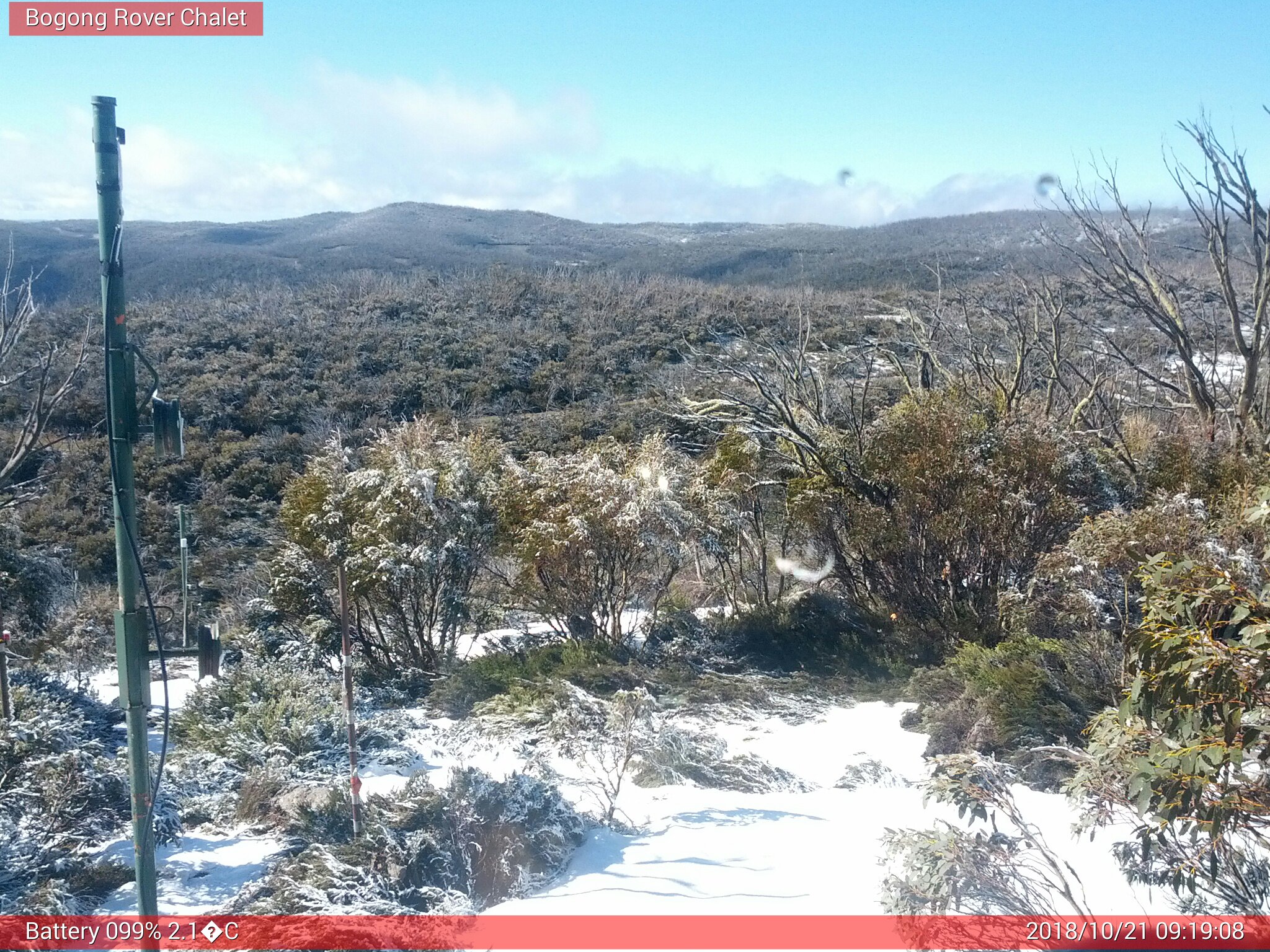 Bogong Web Cam 9:19am Sunday 21st of October 2018