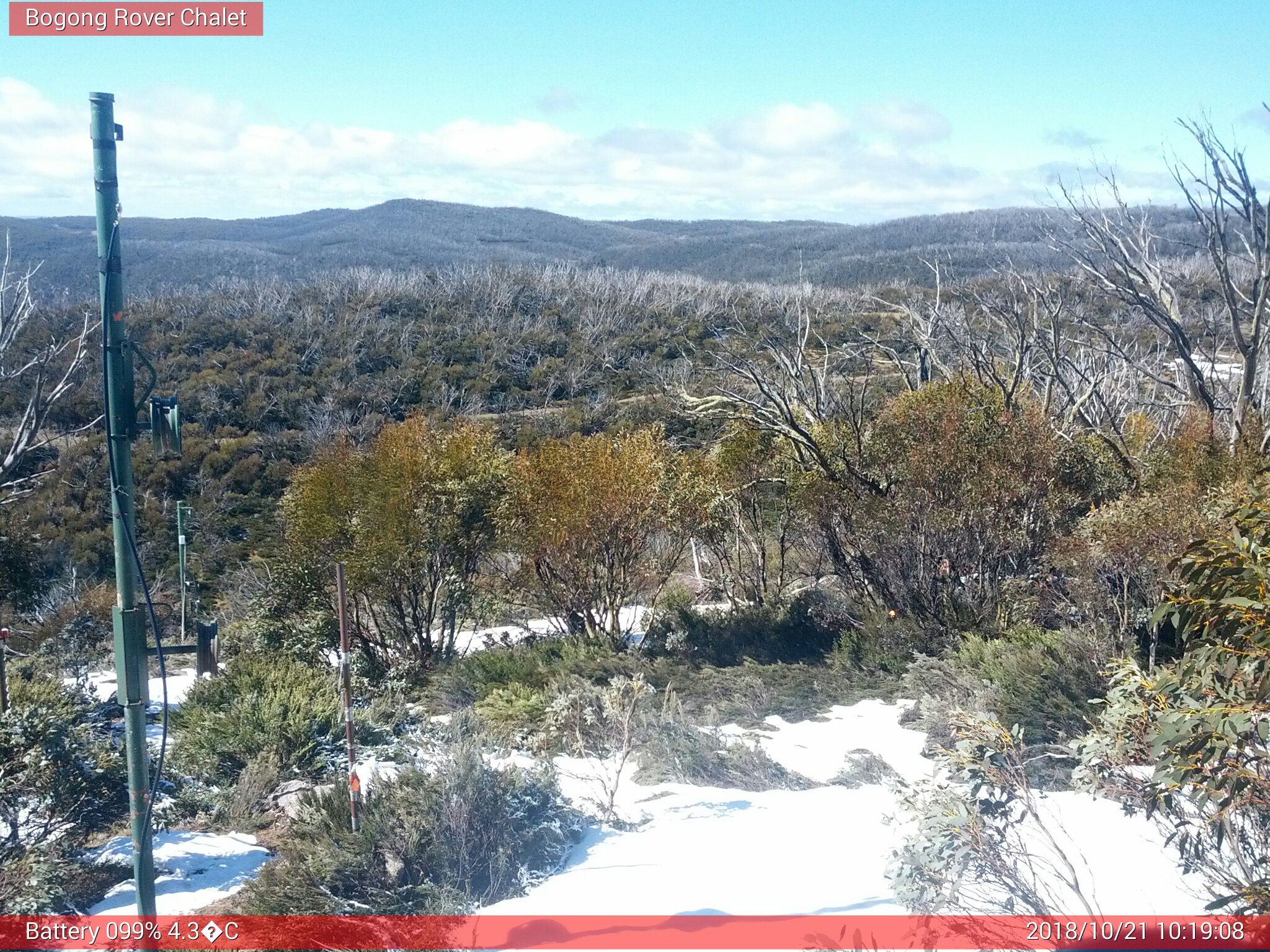 Bogong Web Cam 10:19am Sunday 21st of October 2018