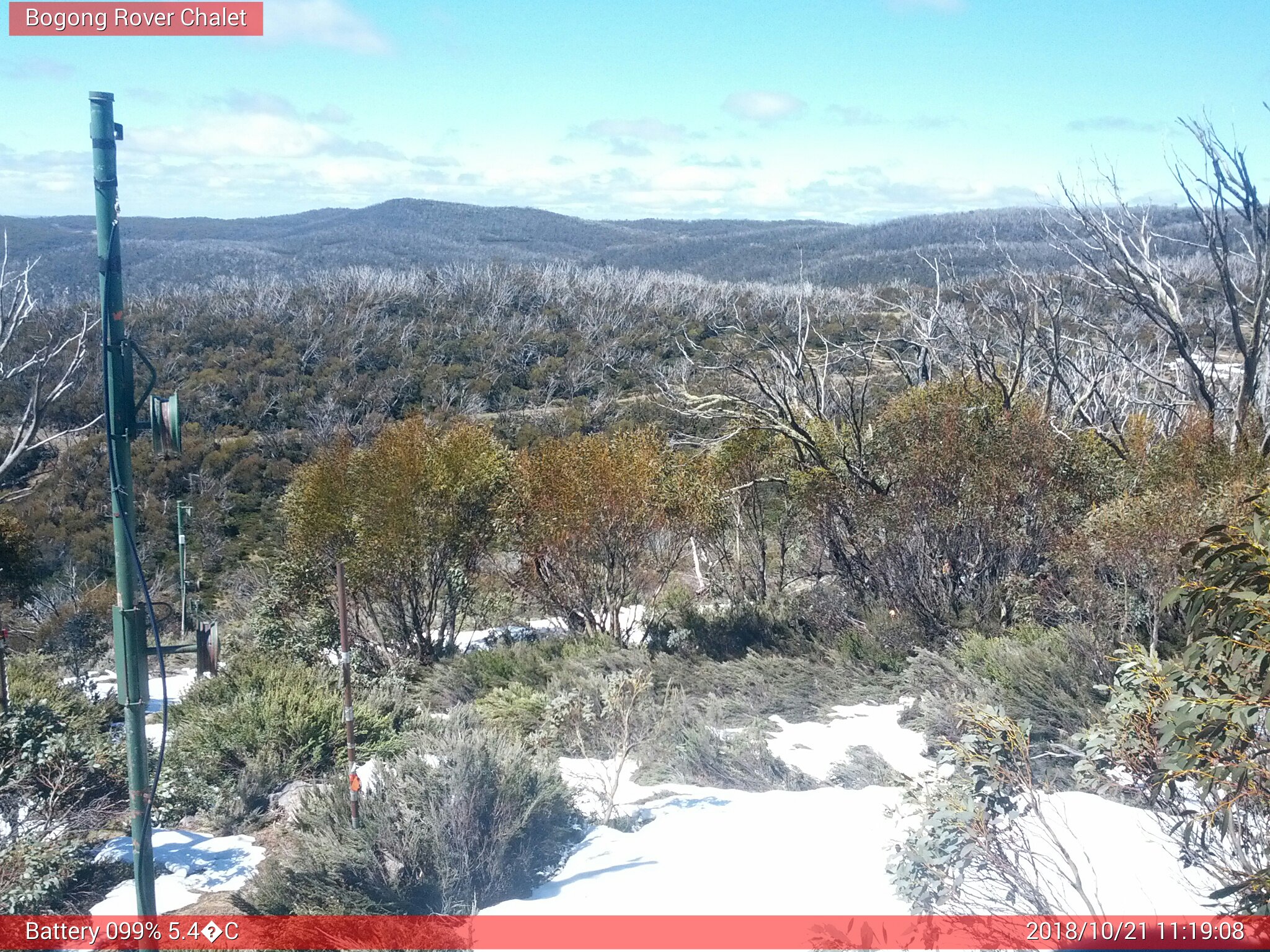 Bogong Web Cam 11:19am Sunday 21st of October 2018