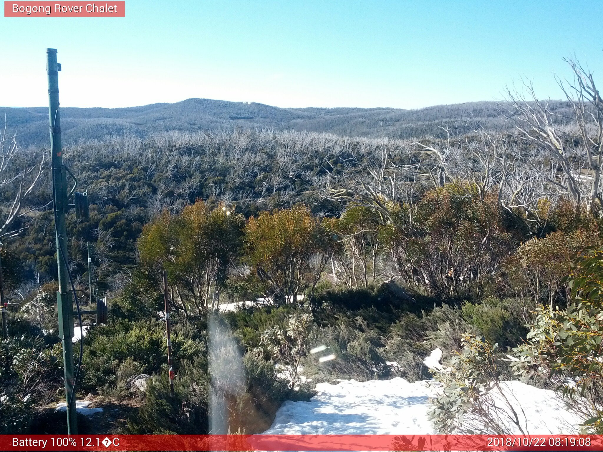 Bogong Web Cam 8:19am Monday 22nd of October 2018