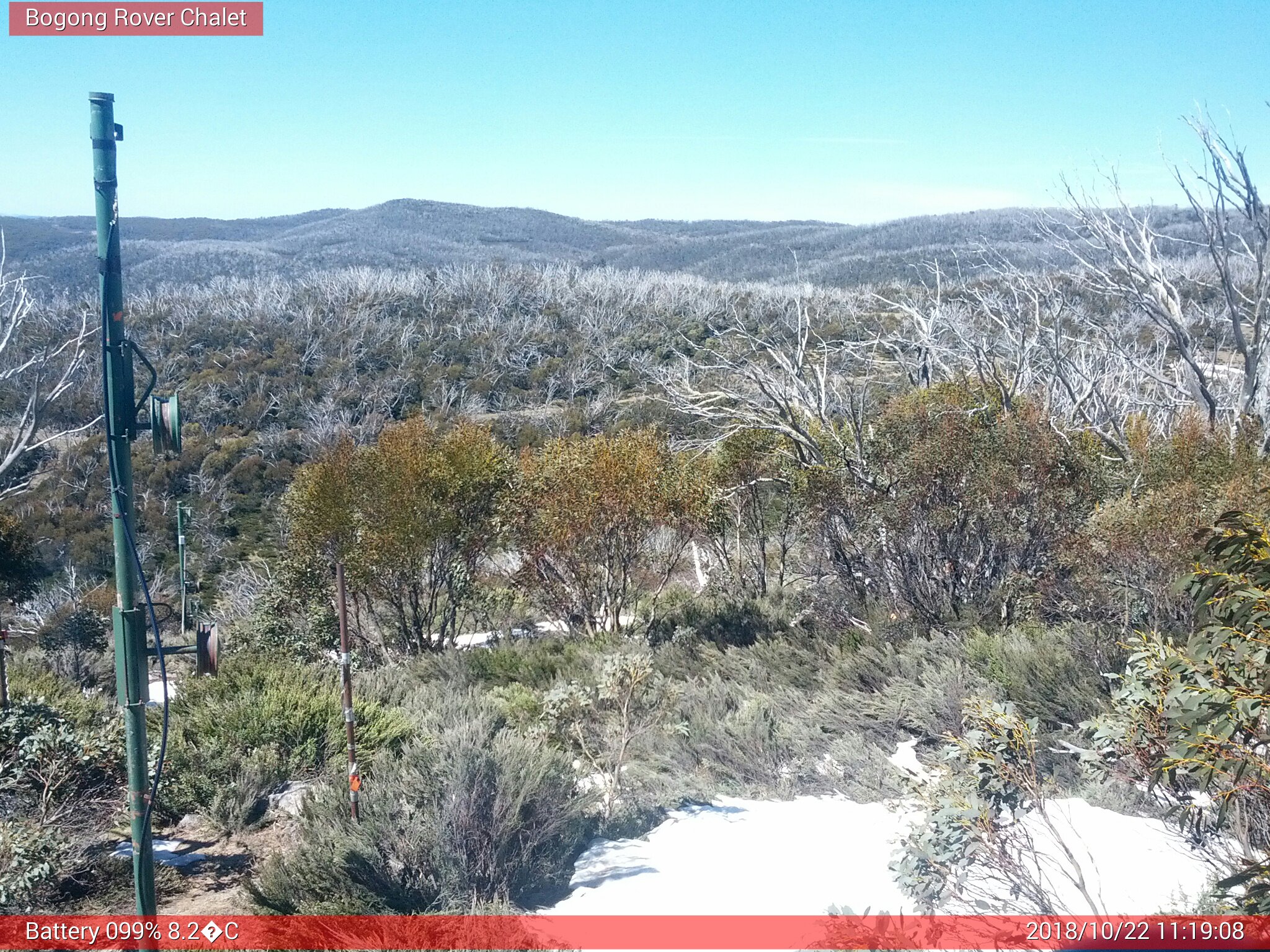 Bogong Web Cam 11:19am Monday 22nd of October 2018