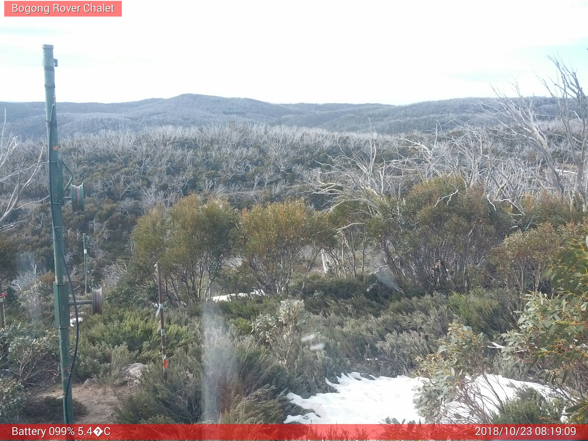 Bogong Web Cam 8:19am Tuesday 23rd of October 2018