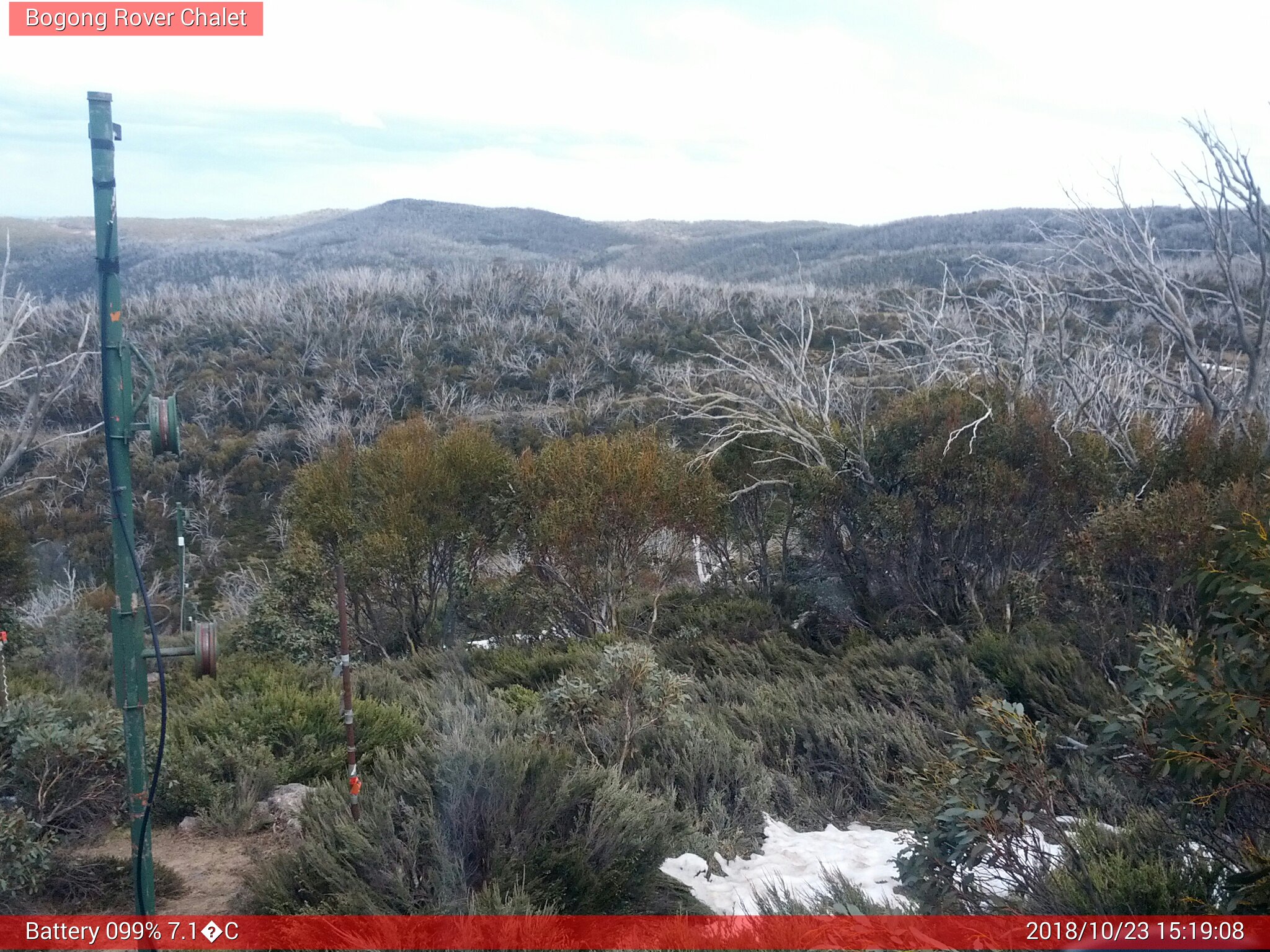 Bogong Web Cam 3:19pm Tuesday 23rd of October 2018