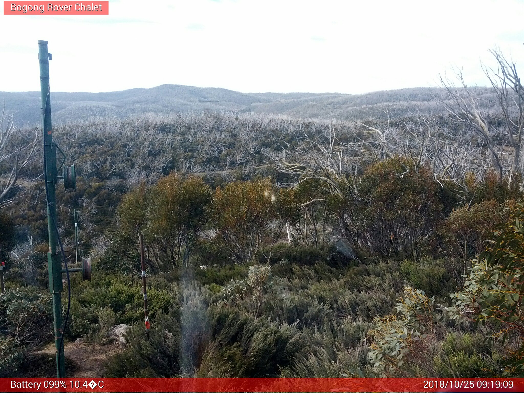 Bogong Web Cam 9:19am Thursday 25th of October 2018