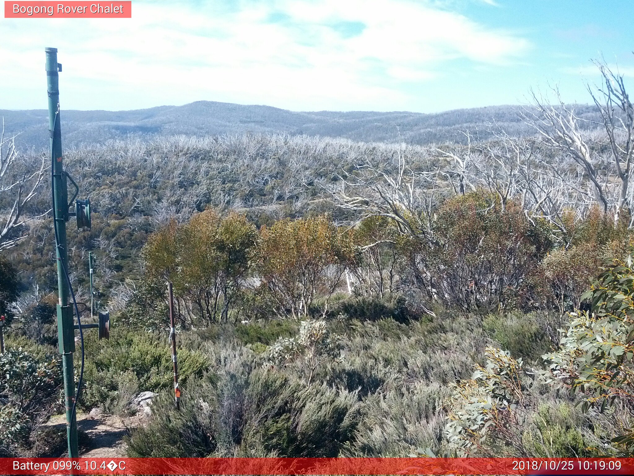 Bogong Web Cam 10:19am Thursday 25th of October 2018