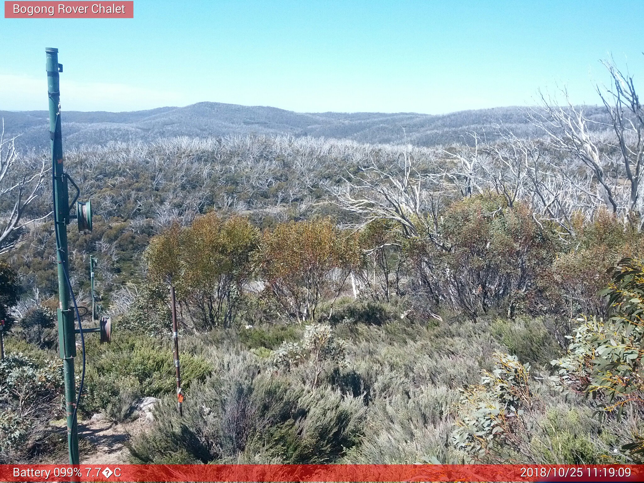 Bogong Web Cam 11:19am Thursday 25th of October 2018