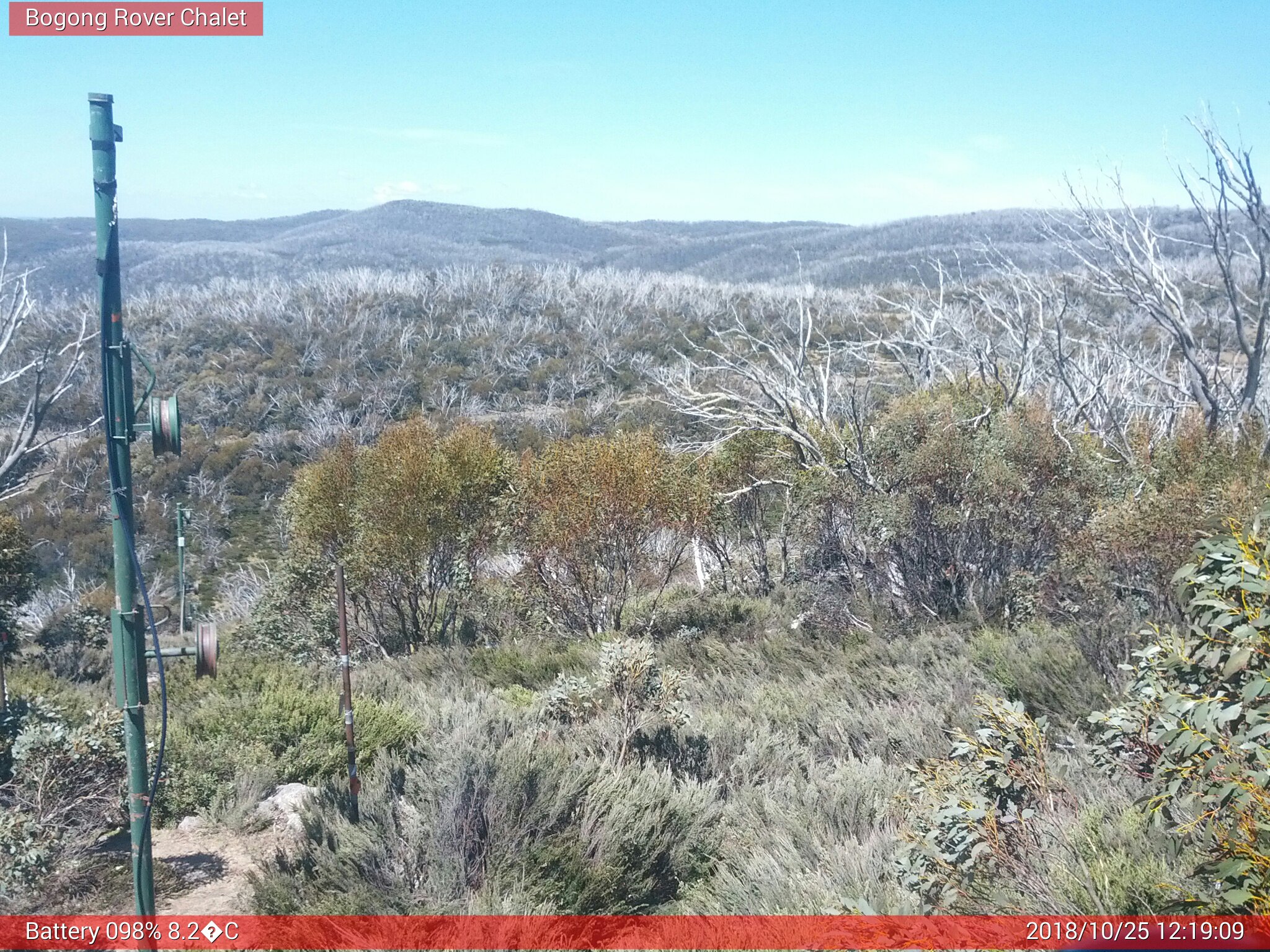 Bogong Web Cam 12:19pm Thursday 25th of October 2018