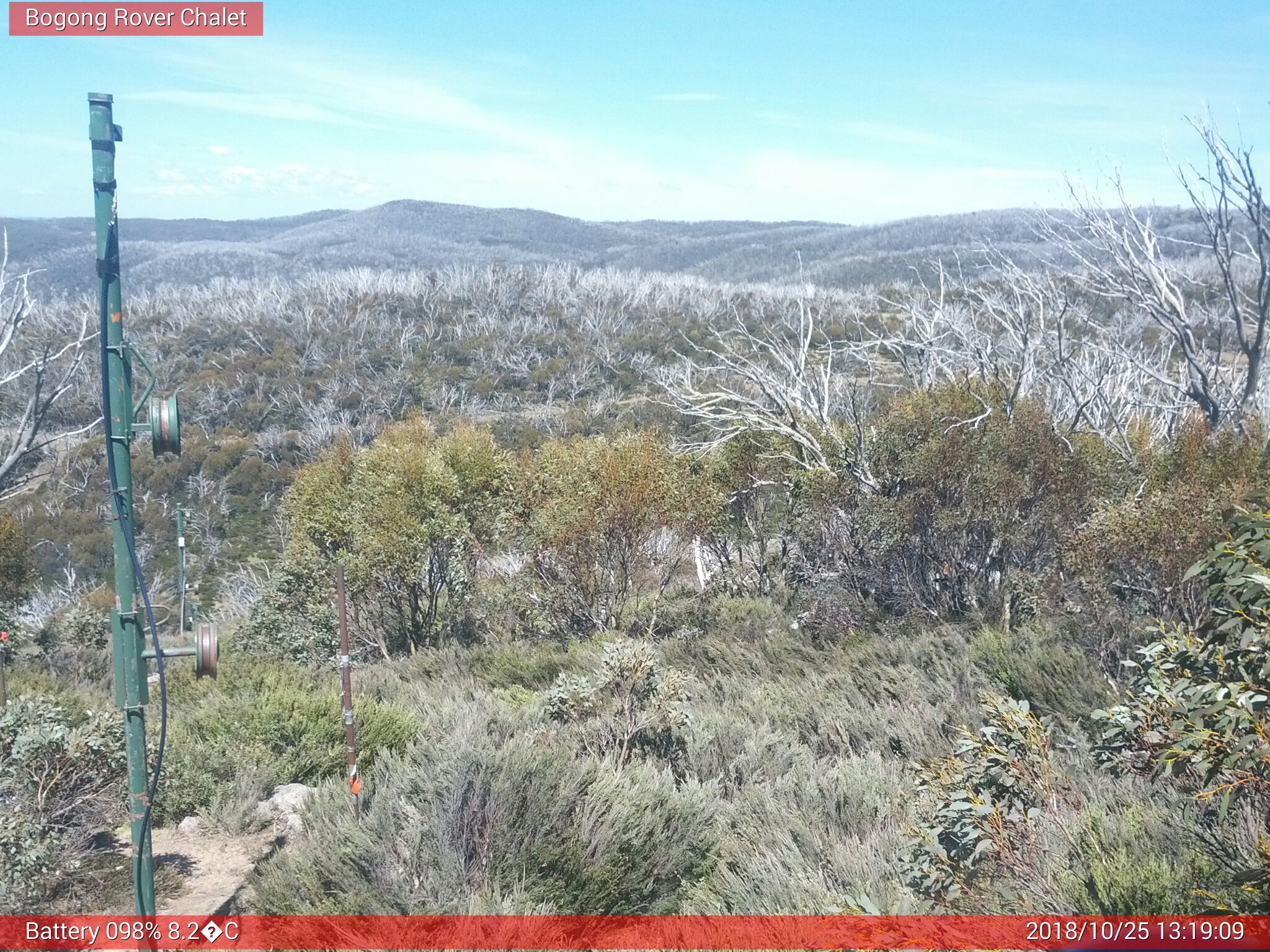 Bogong Web Cam 1:19pm Thursday 25th of October 2018