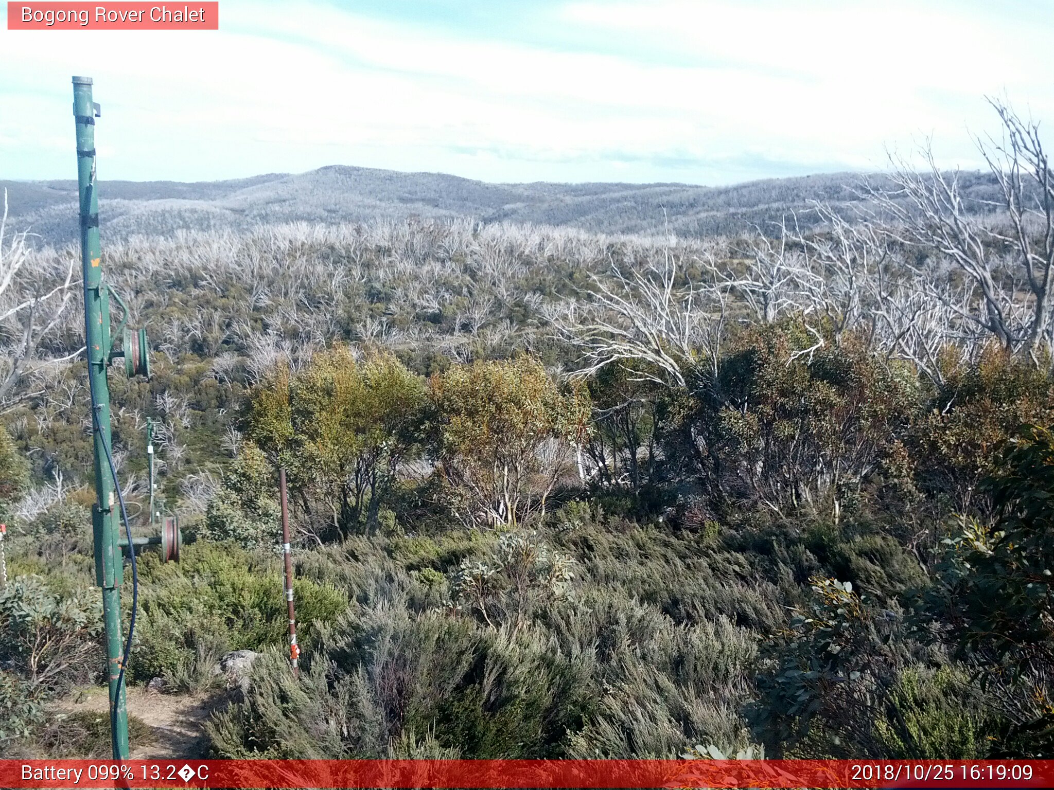 Bogong Web Cam 4:19pm Thursday 25th of October 2018