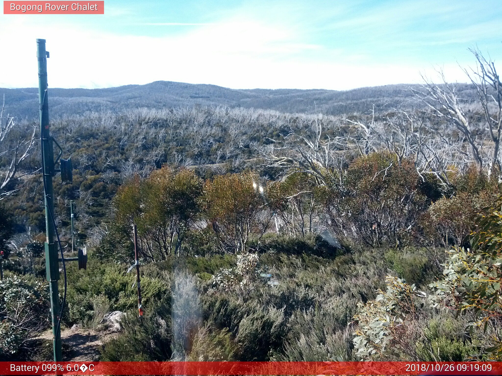 Bogong Web Cam 9:19am Friday 26th of October 2018