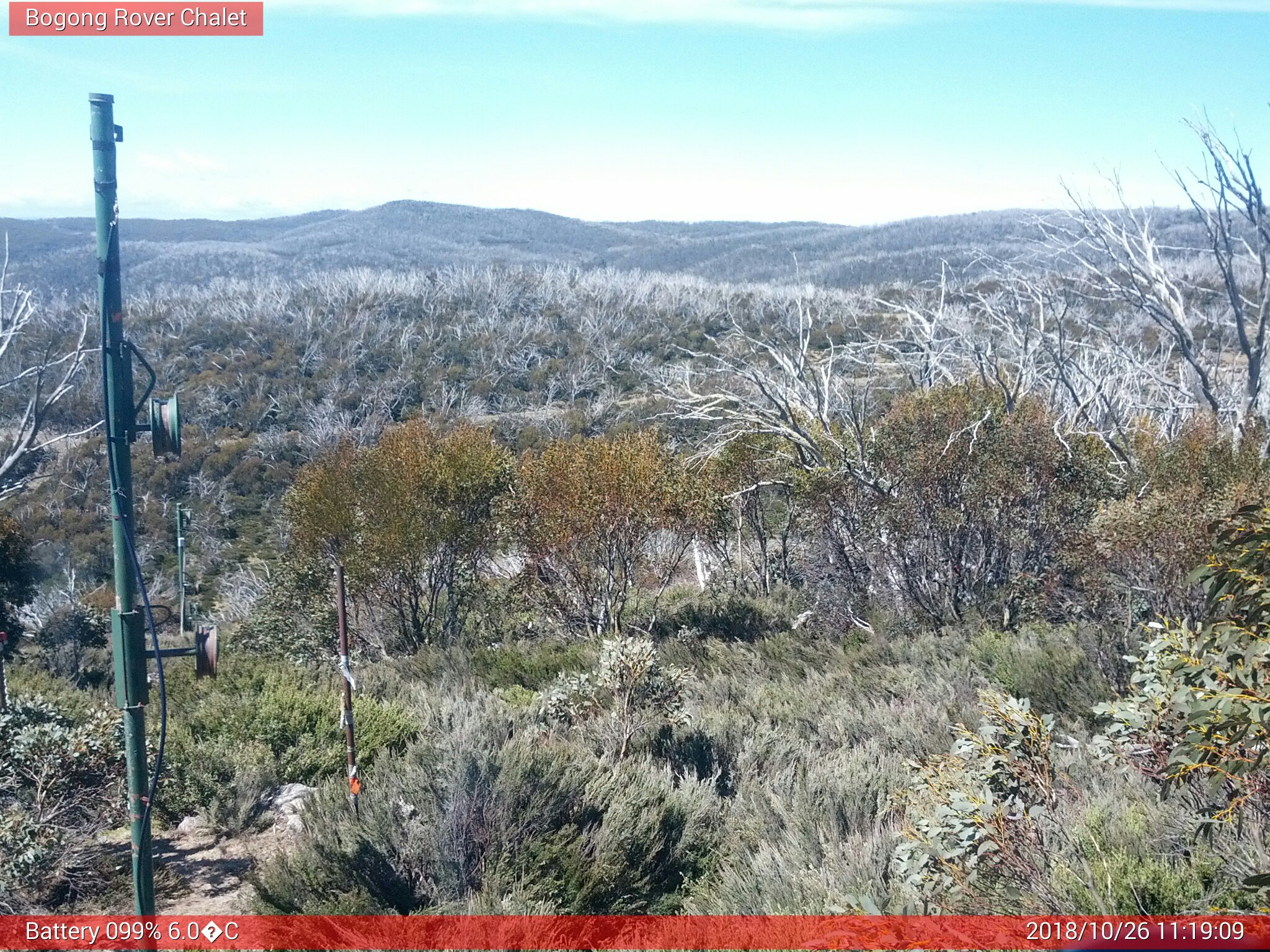 Bogong Web Cam 11:19am Friday 26th of October 2018