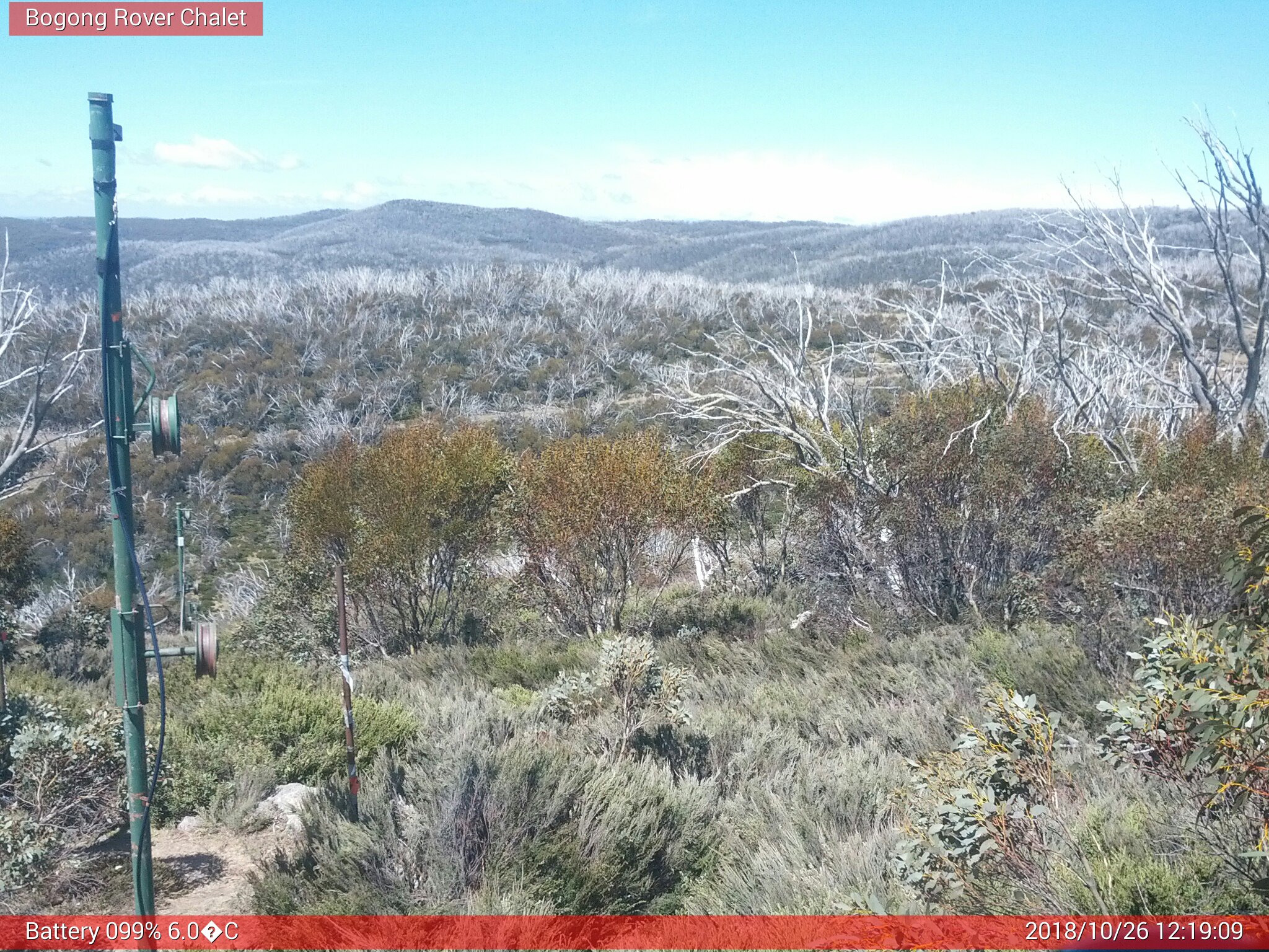 Bogong Web Cam 12:19pm Friday 26th of October 2018