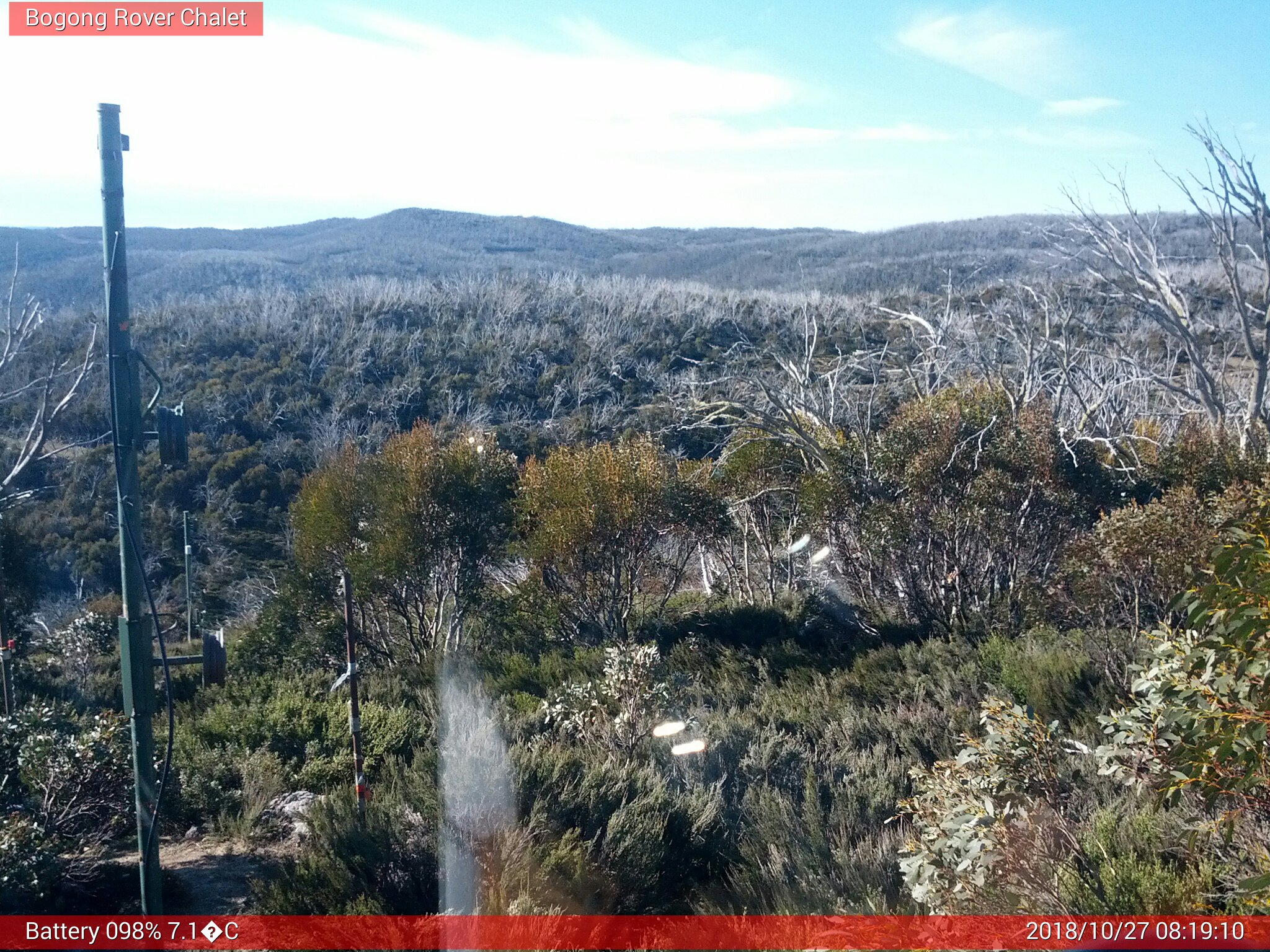 Bogong Web Cam 8:19am Saturday 27th of October 2018