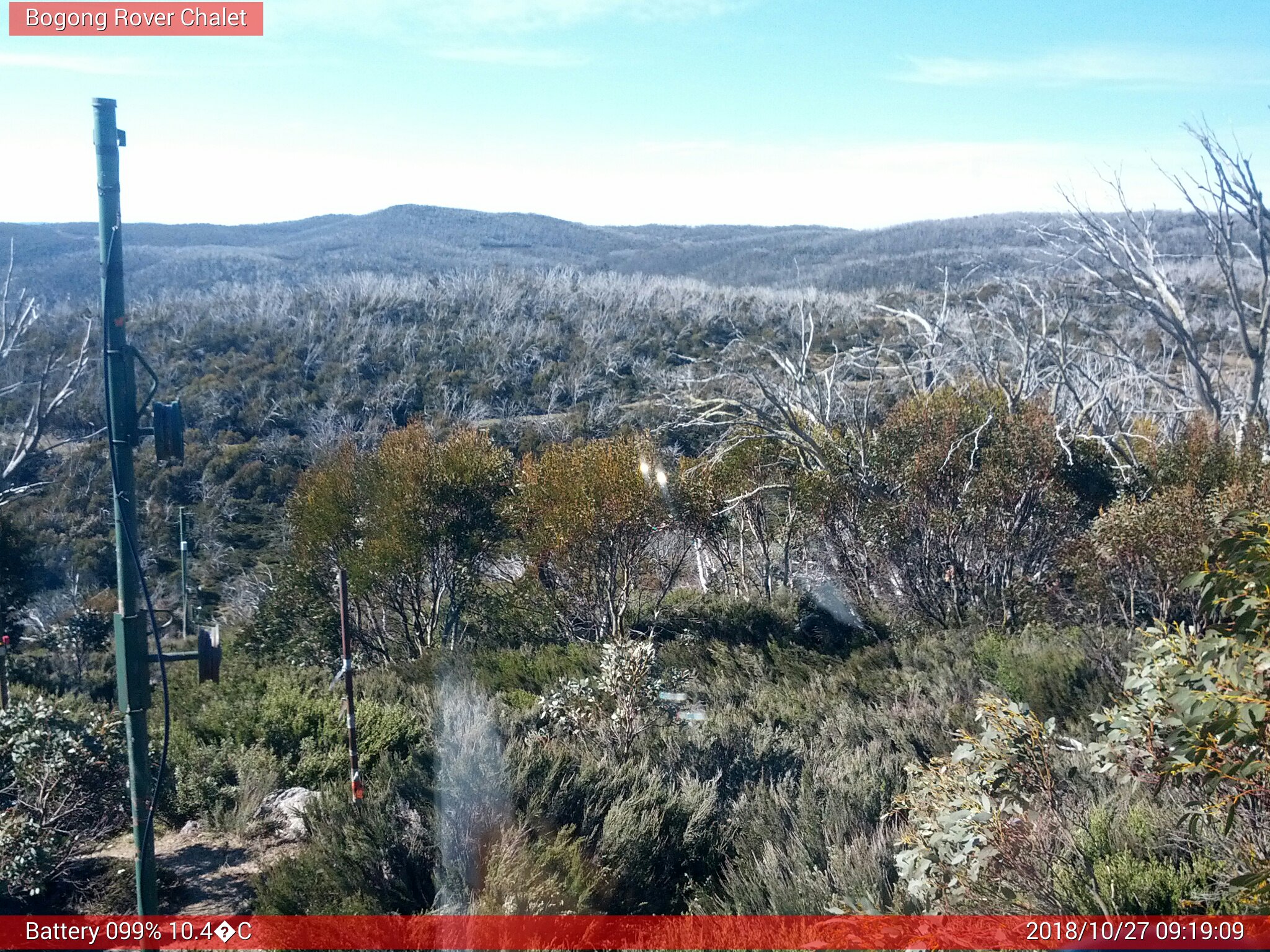 Bogong Web Cam 9:19am Saturday 27th of October 2018