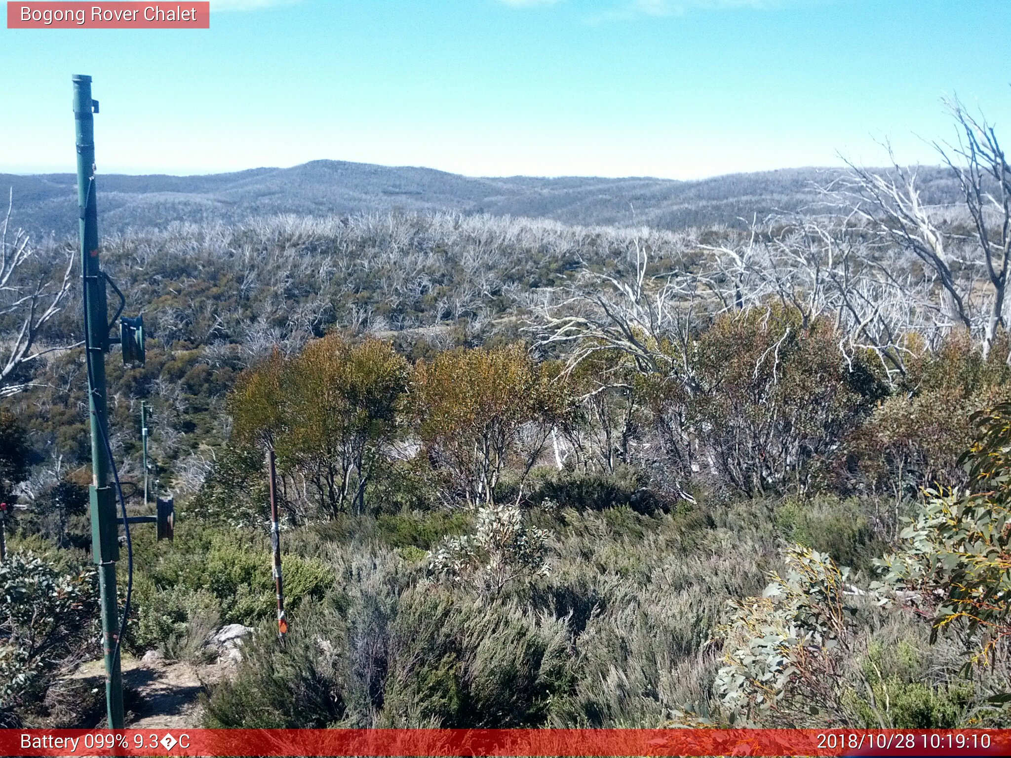 Bogong Web Cam 10:19am Sunday 28th of October 2018