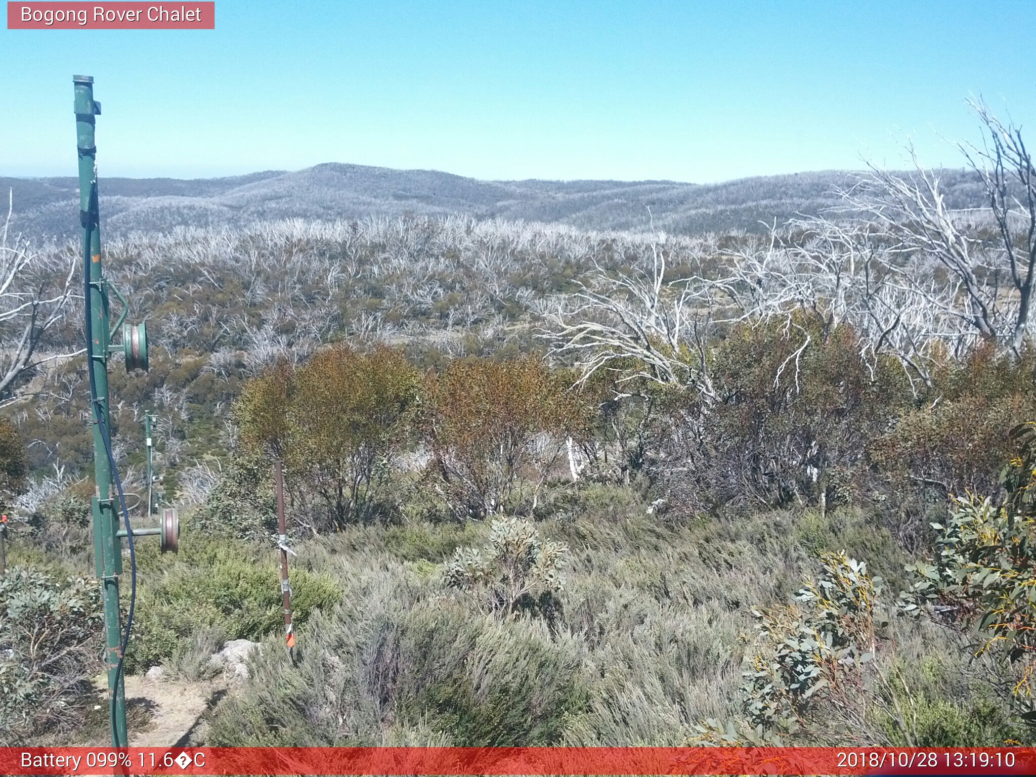 Bogong Web Cam 1:19pm Sunday 28th of October 2018