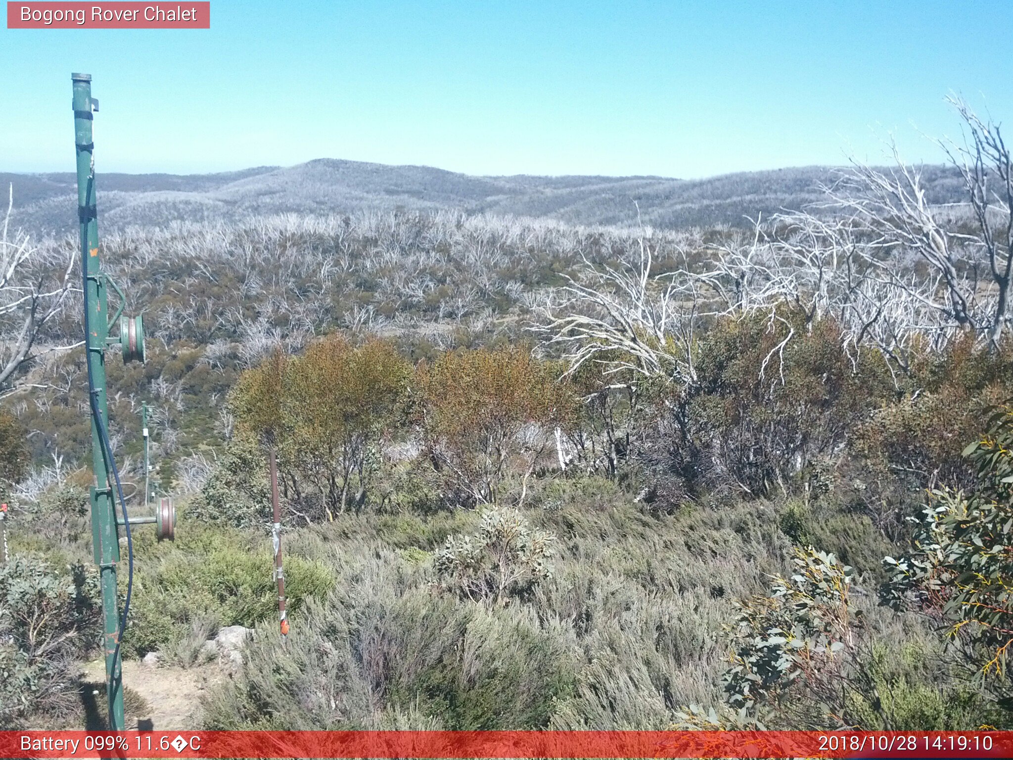 Bogong Web Cam 2:19pm Sunday 28th of October 2018