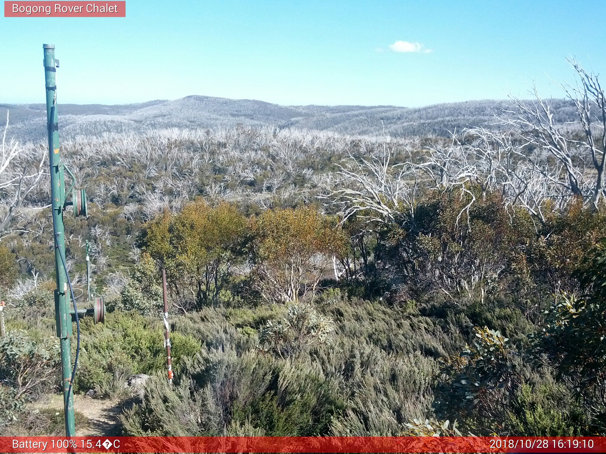 Bogong Web Cam 4:19pm Sunday 28th of October 2018