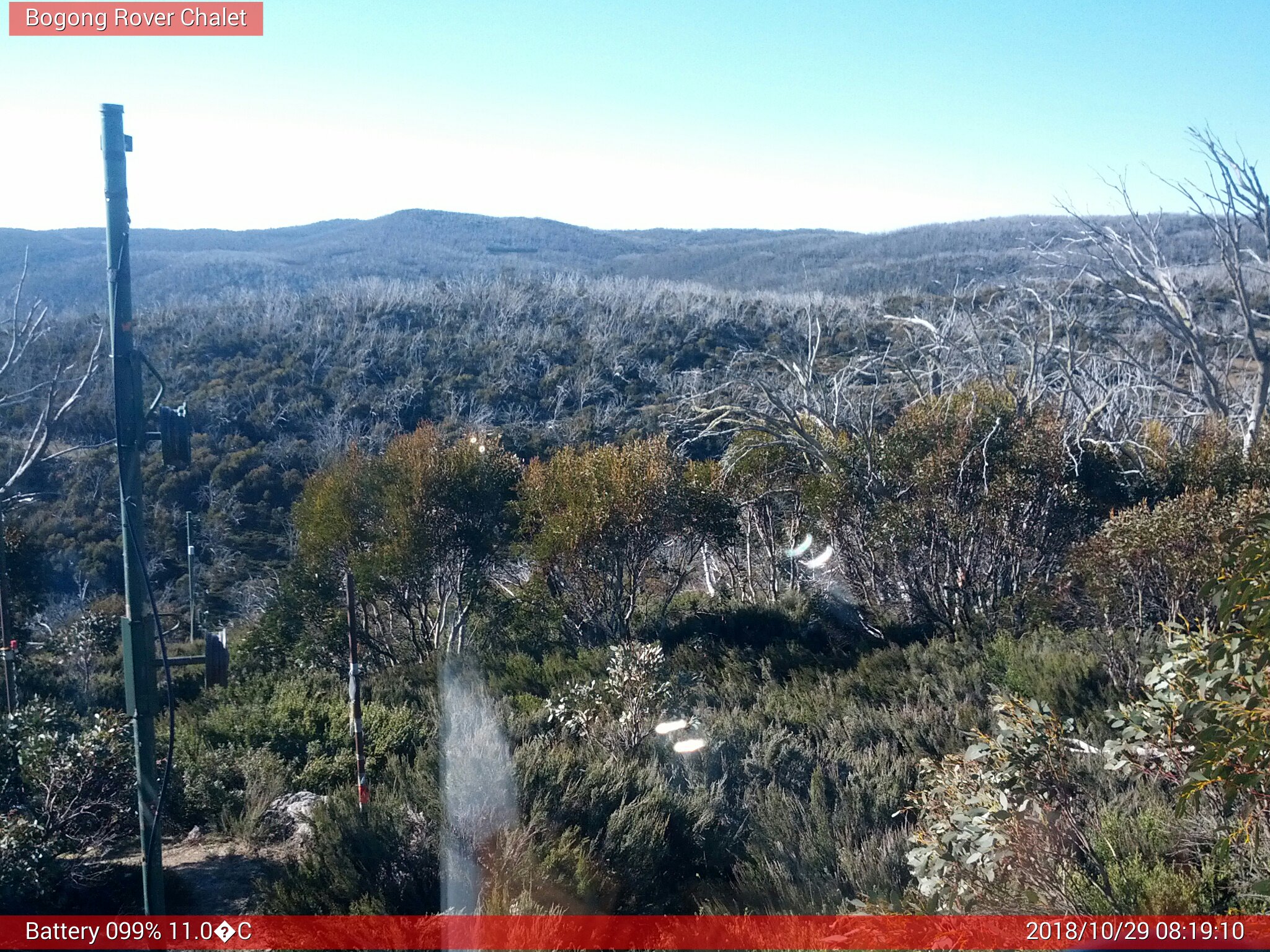 Bogong Web Cam 8:19am Monday 29th of October 2018