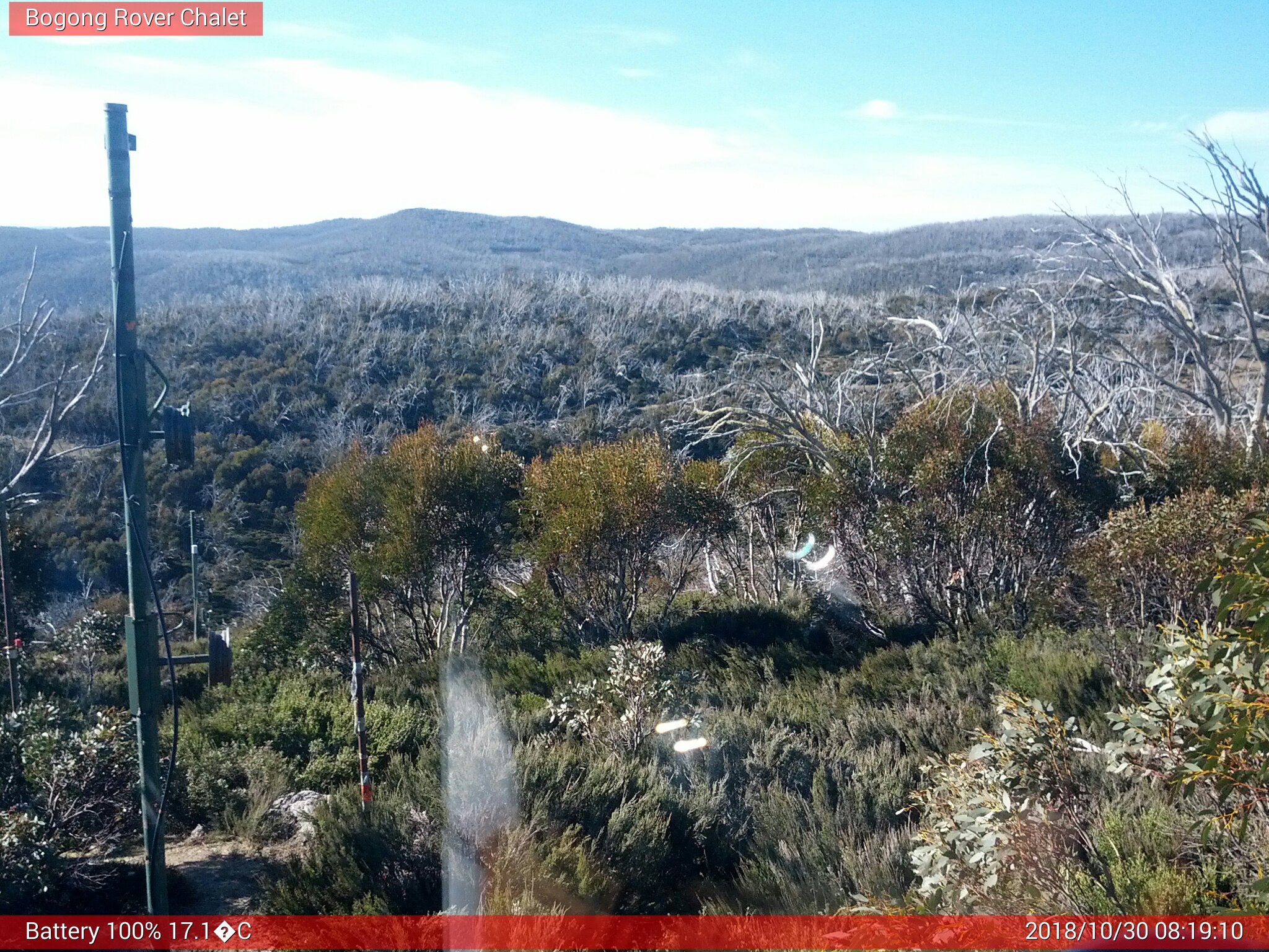 Bogong Web Cam 8:19am Tuesday 30th of October 2018