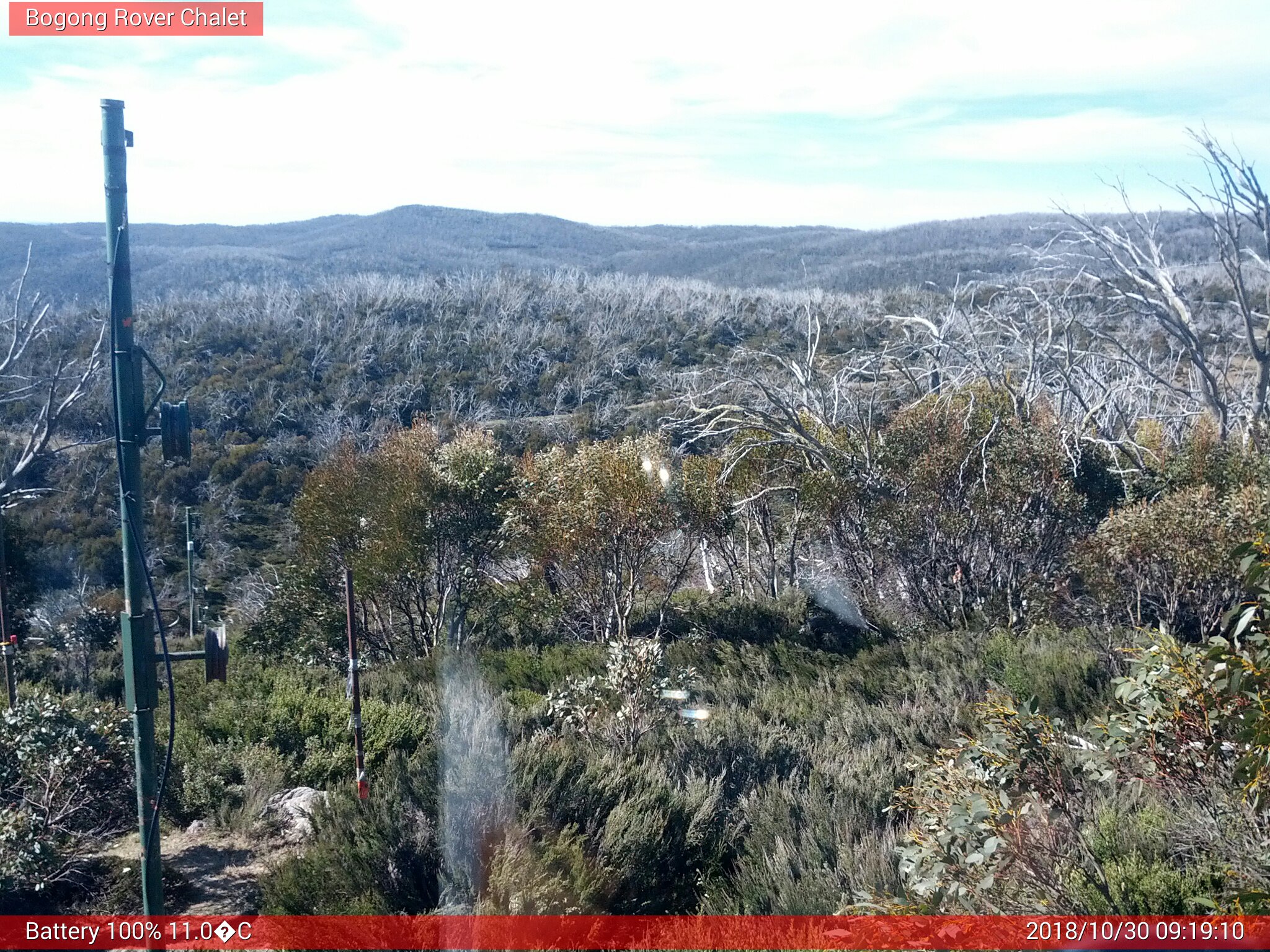 Bogong Web Cam 9:19am Tuesday 30th of October 2018