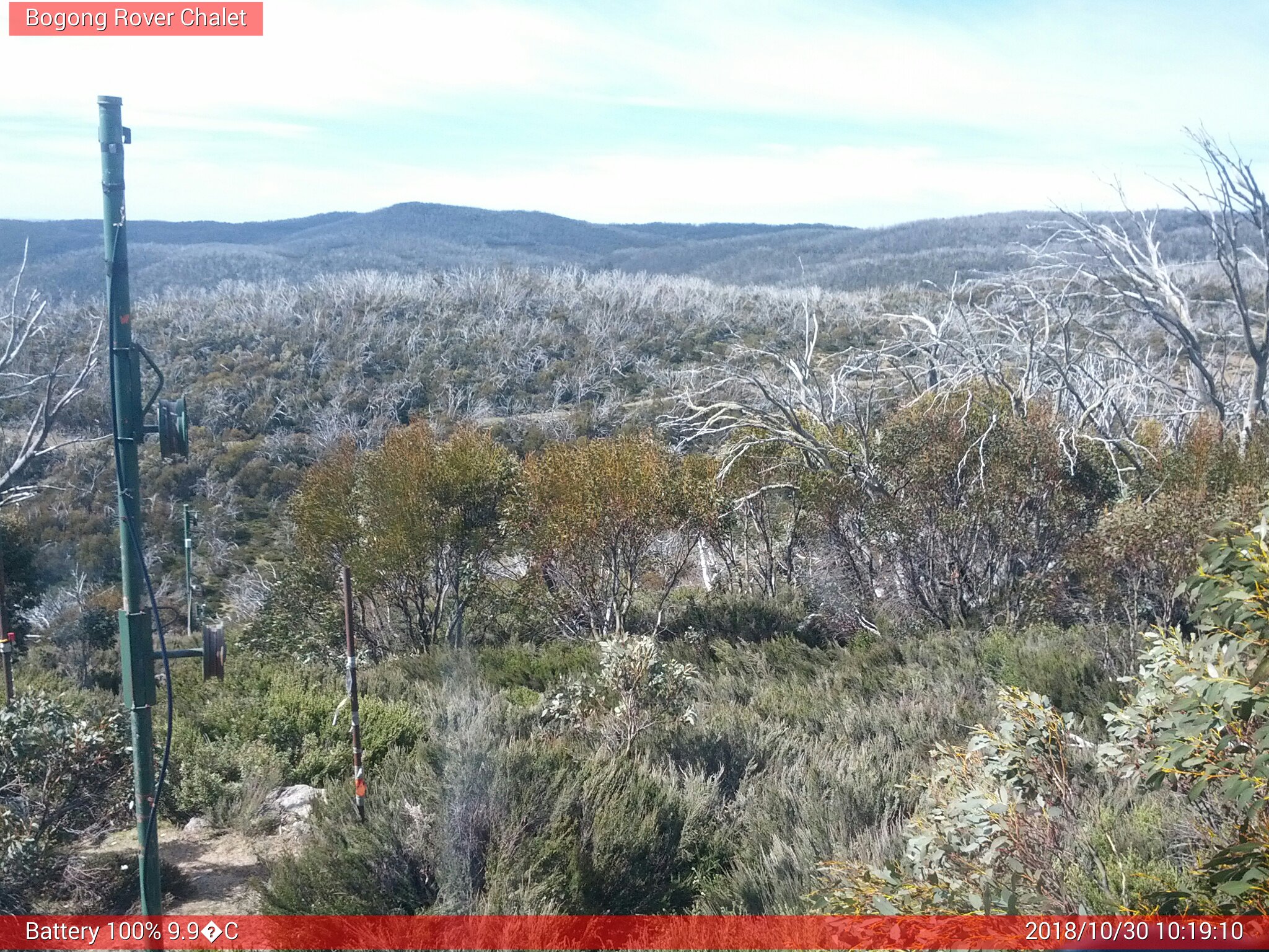 Bogong Web Cam 10:19am Tuesday 30th of October 2018