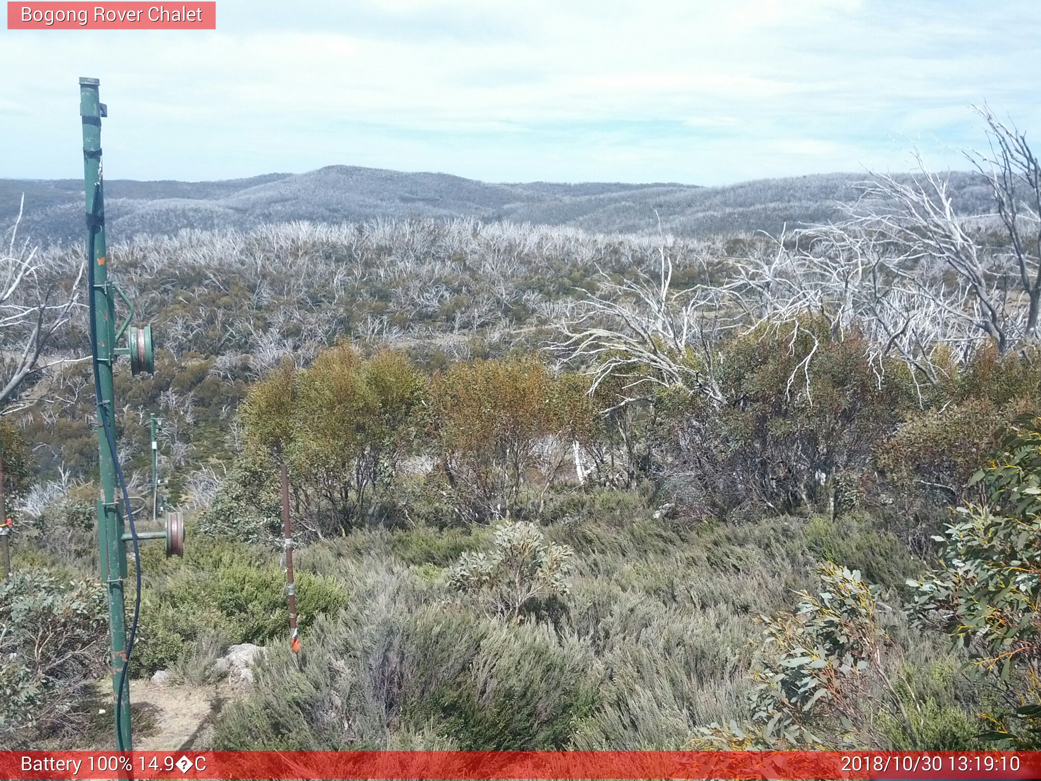 Bogong Web Cam 1:19pm Tuesday 30th of October 2018