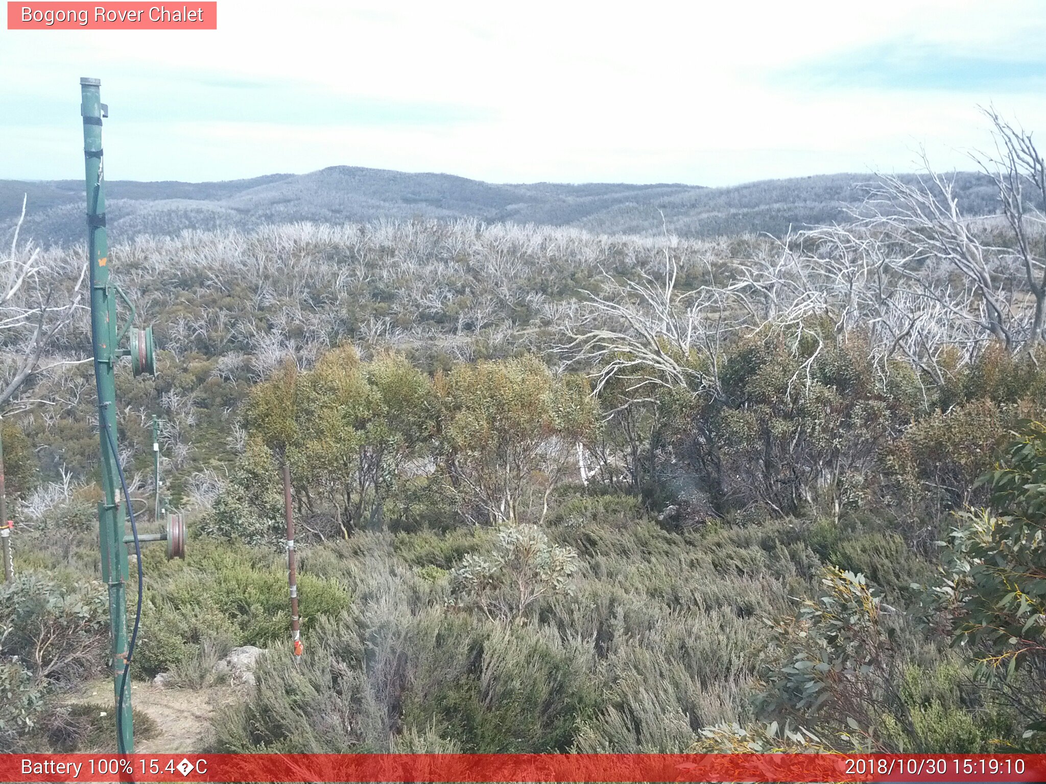 Bogong Web Cam 3:19pm Tuesday 30th of October 2018