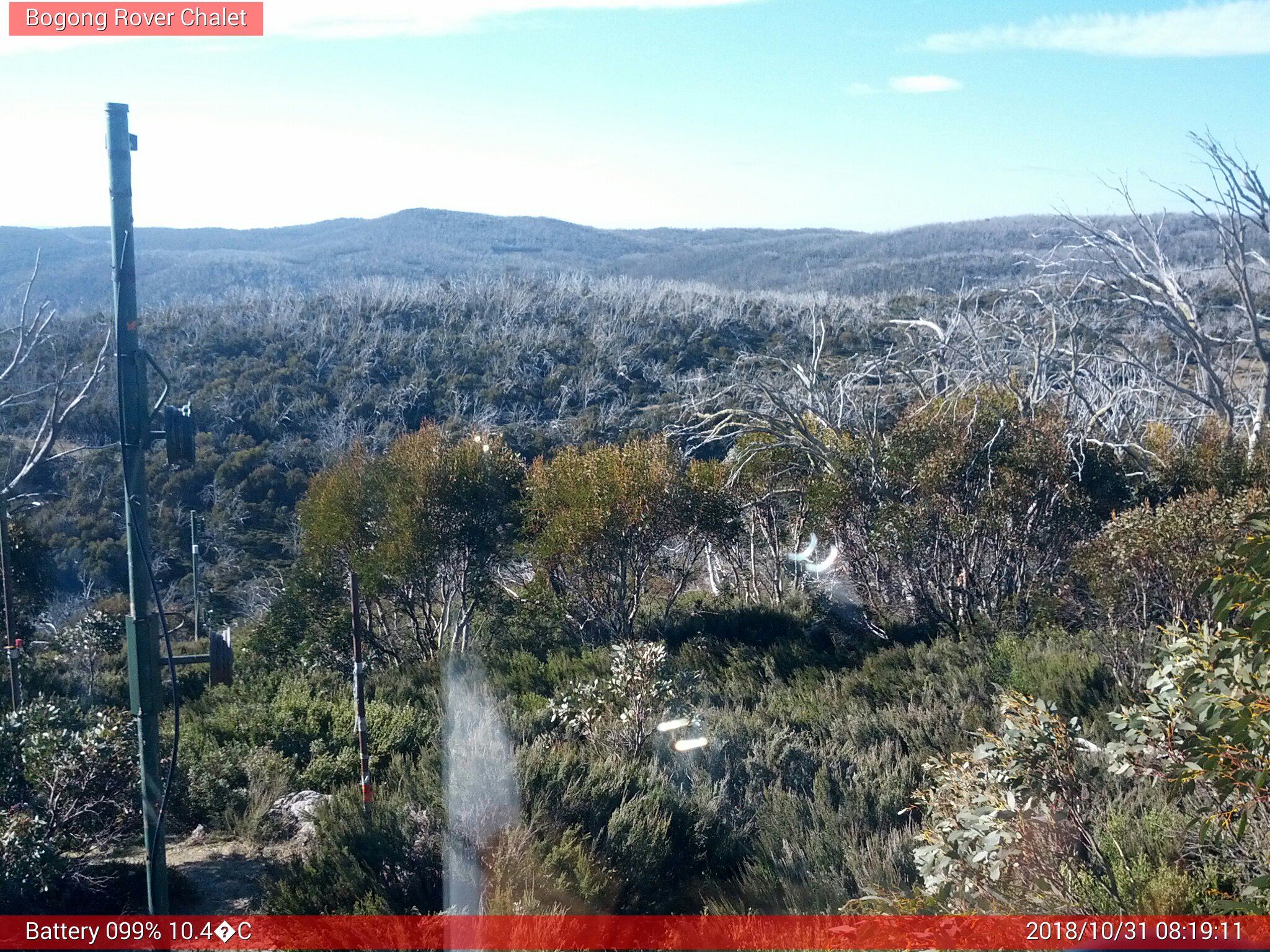 Bogong Web Cam 8:19am Wednesday 31st of October 2018