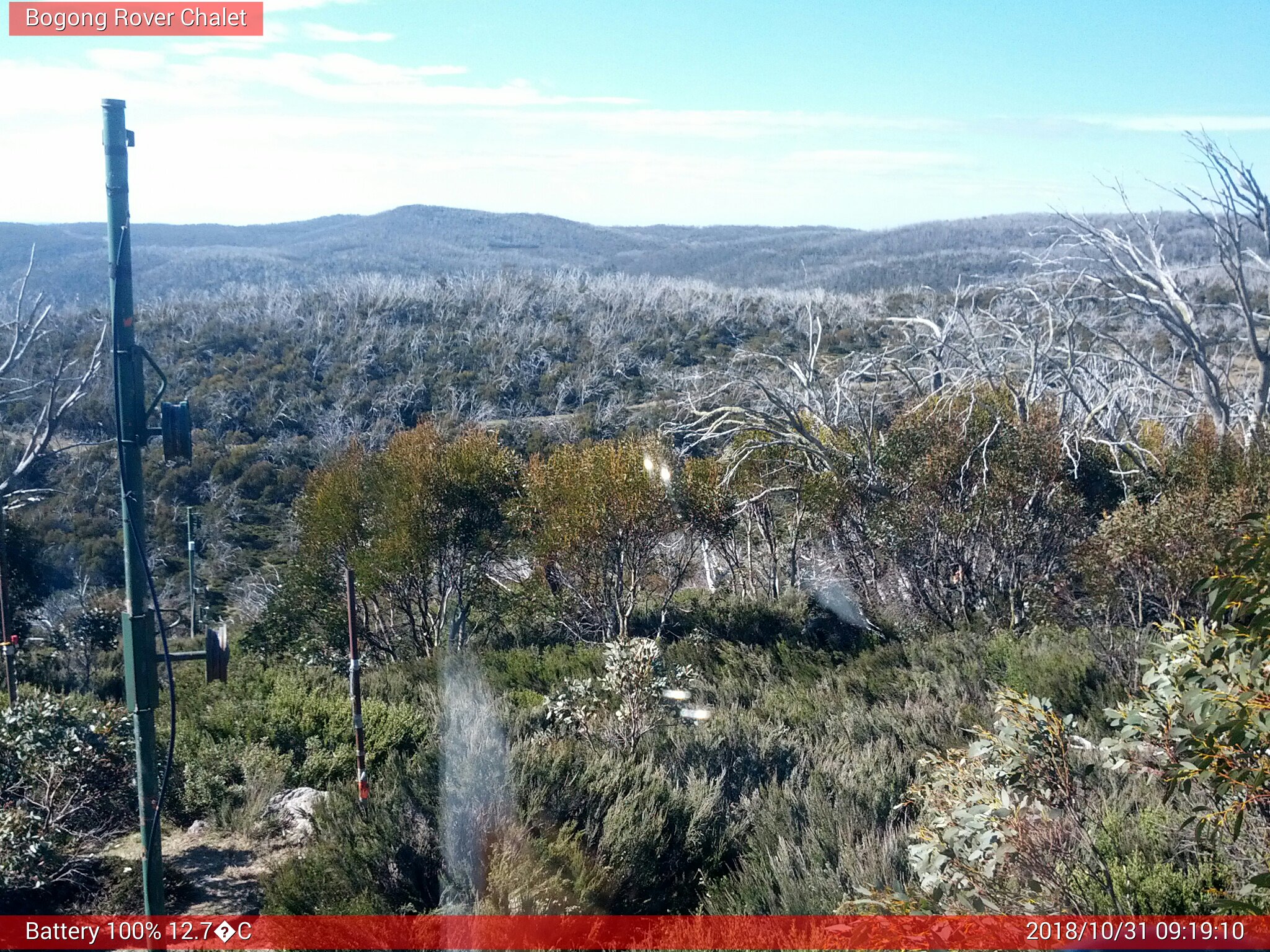 Bogong Web Cam 9:19am Wednesday 31st of October 2018