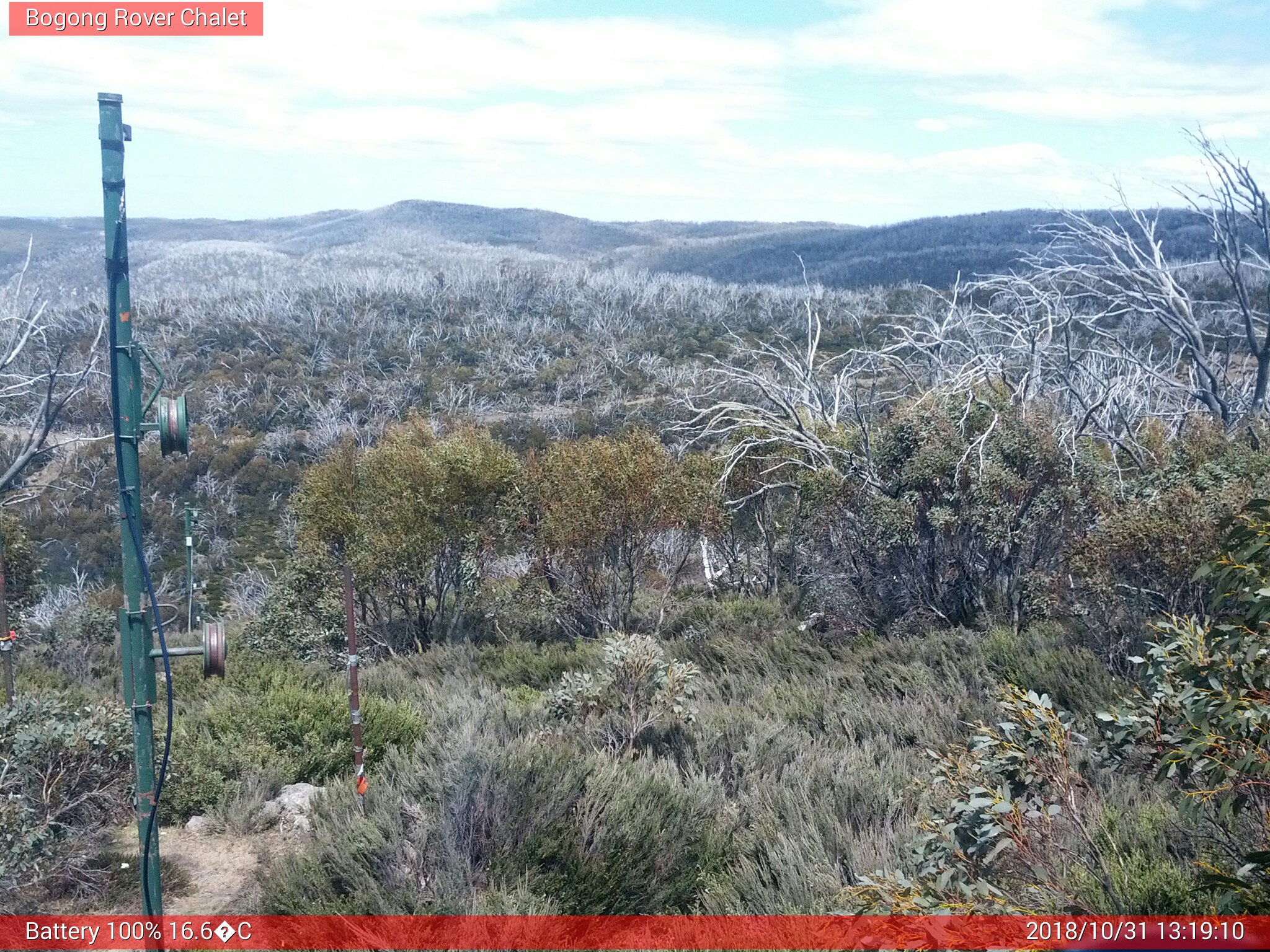 Bogong Web Cam 1:19pm Wednesday 31st of October 2018