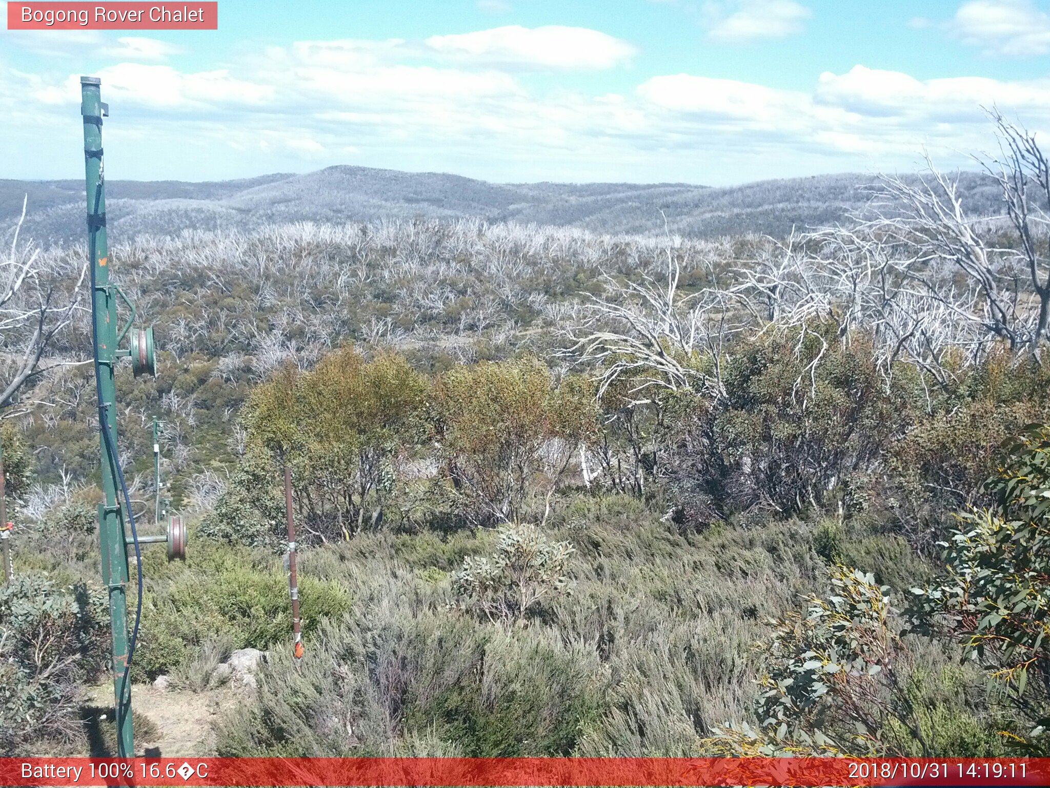 Bogong Web Cam 2:19pm Wednesday 31st of October 2018